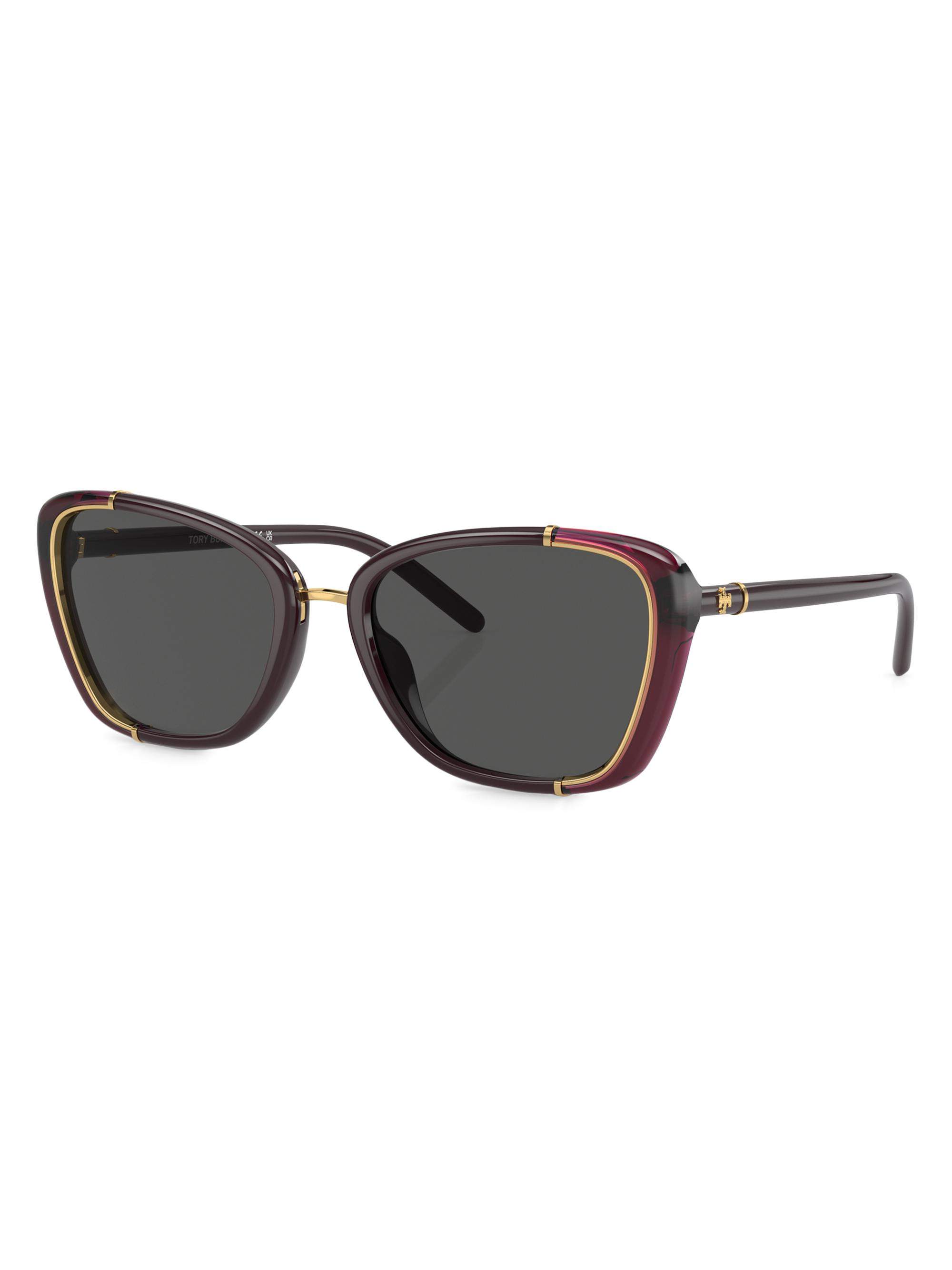 Tory Burch Dark Burgundy Cat-Eye Sunglasses Tory Burch Eleanor 54MM Cat-Eye Sunglasses | Saks Fifth Avenue main image 3