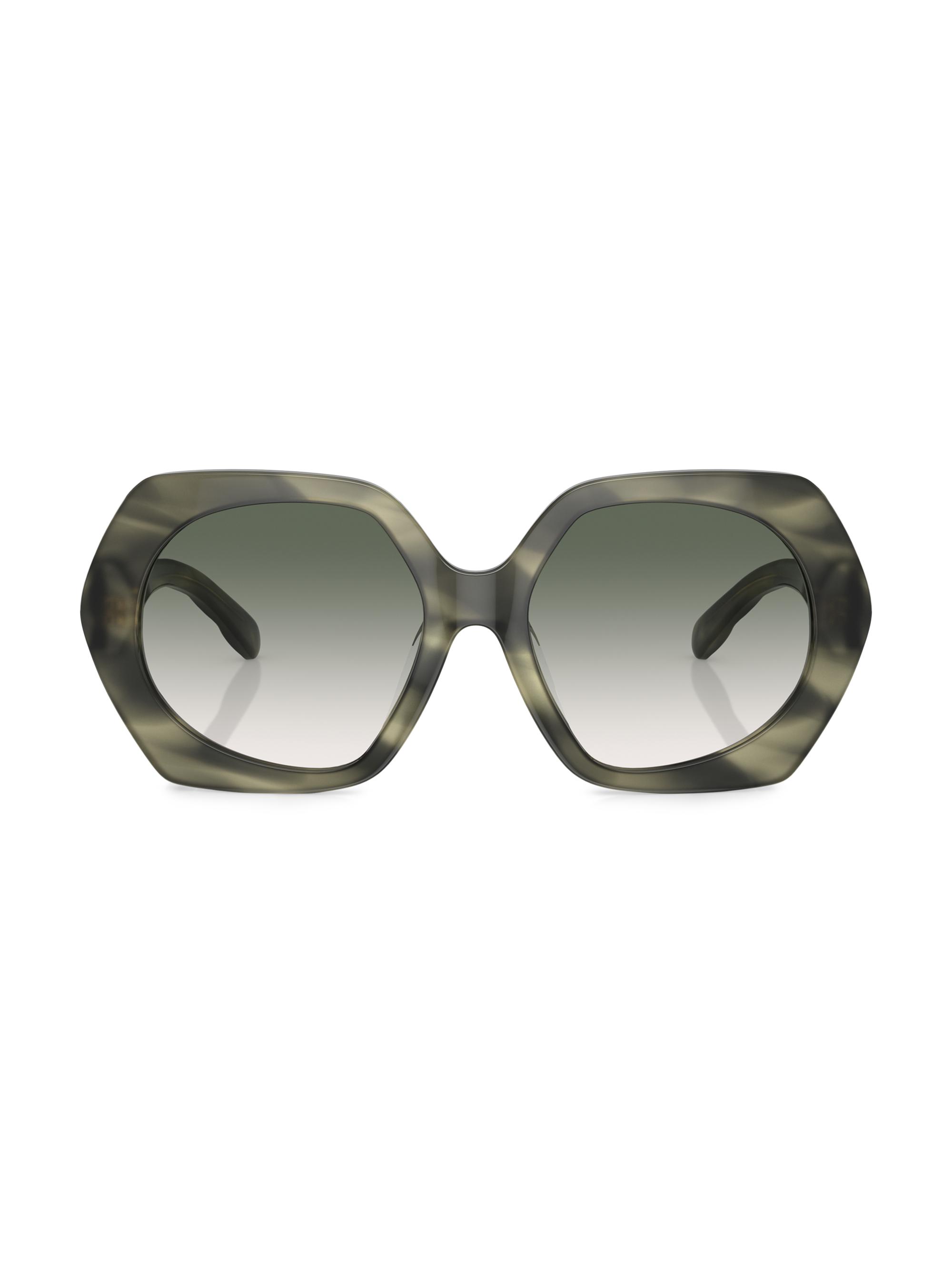 Tory Burch Kira 55MM Oversized Geometric Sunglasses | Saks Fifth