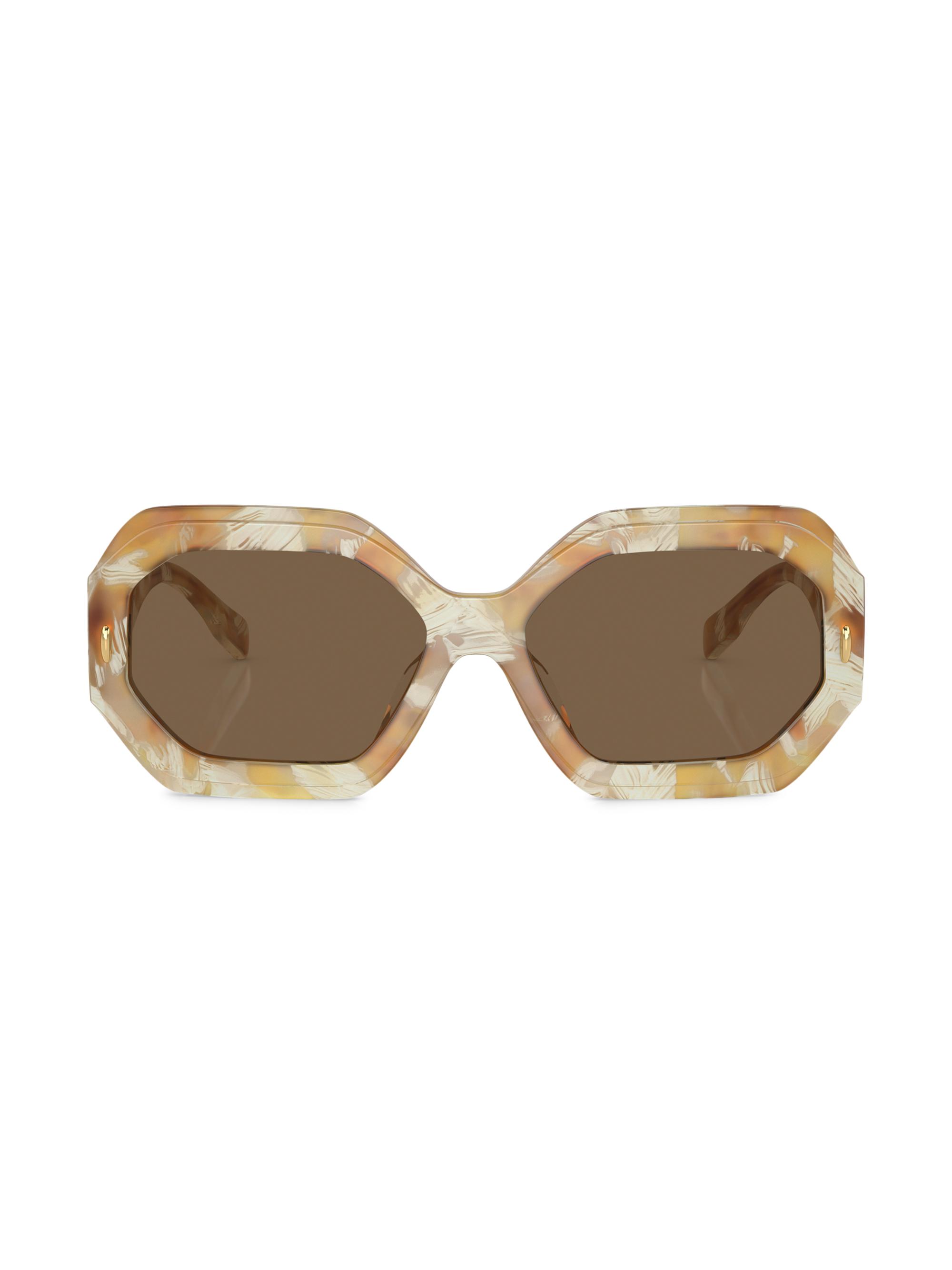 Tory Burch Women's Miller 55MM Geometric Sunglasses - Tan