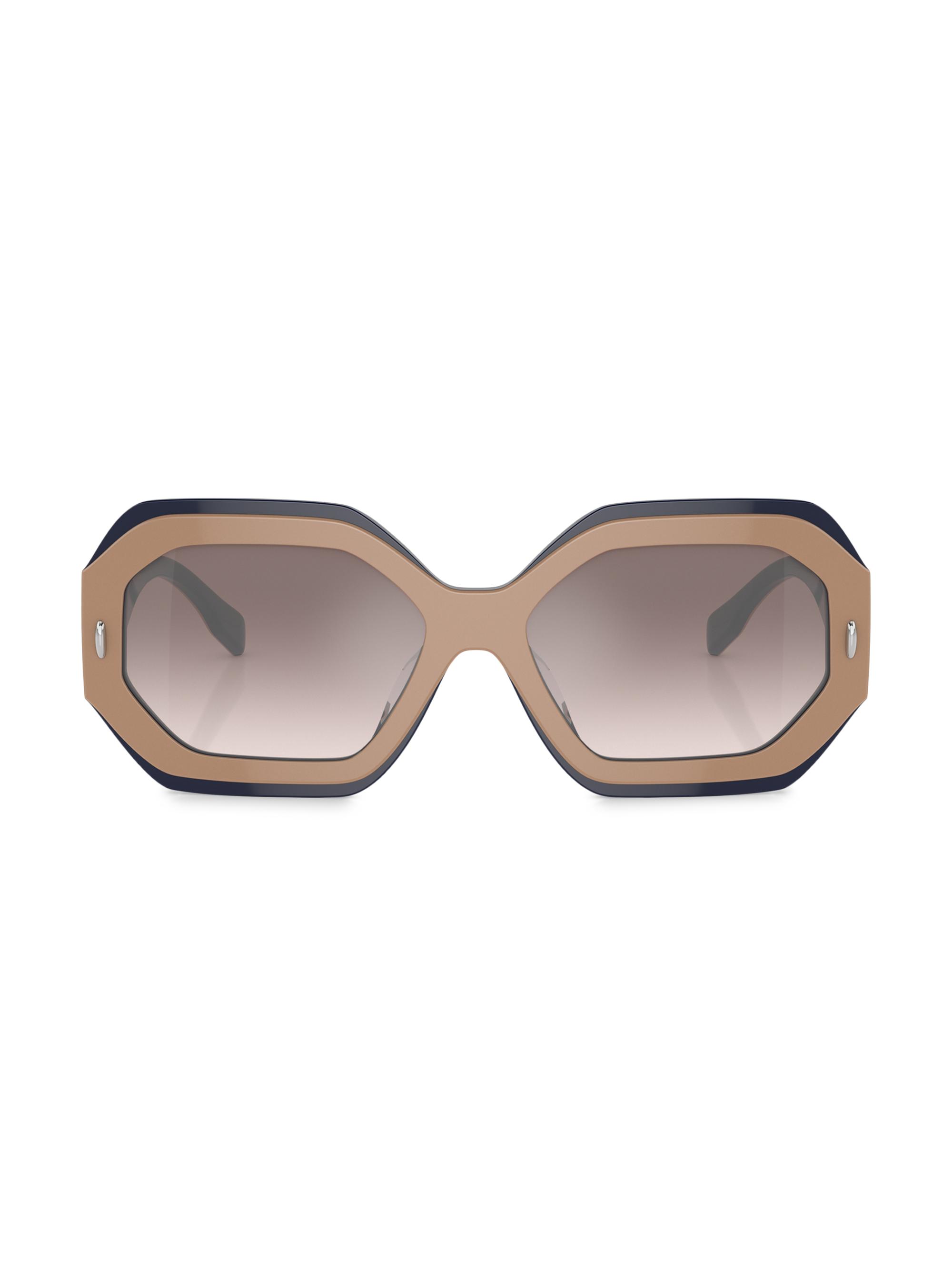 Tory Burch Women's Miller 55MM Geometric Sunglasses - Tan | Thumbnail 7