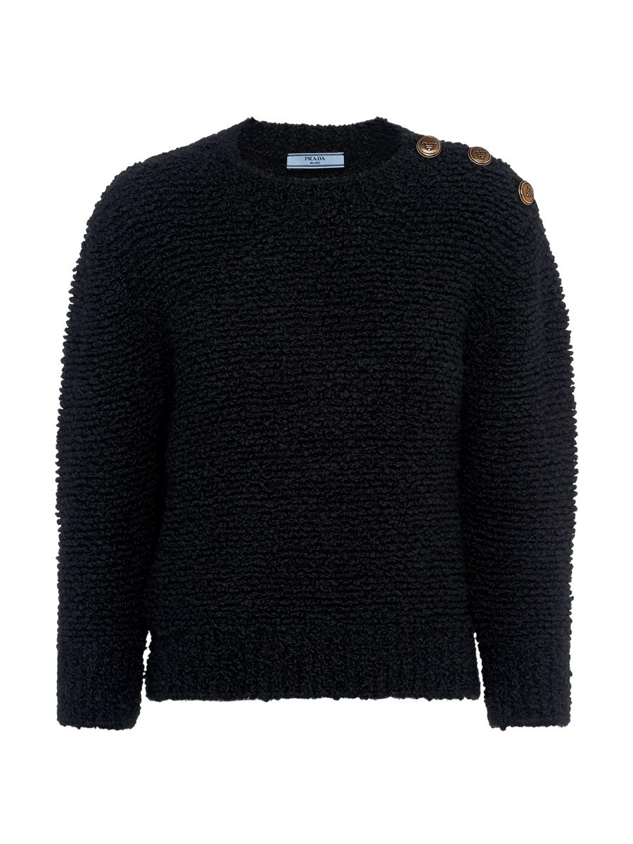 Prada Bouclé Mohair Crew-Neck Sweater | Saks Fifth Avenue