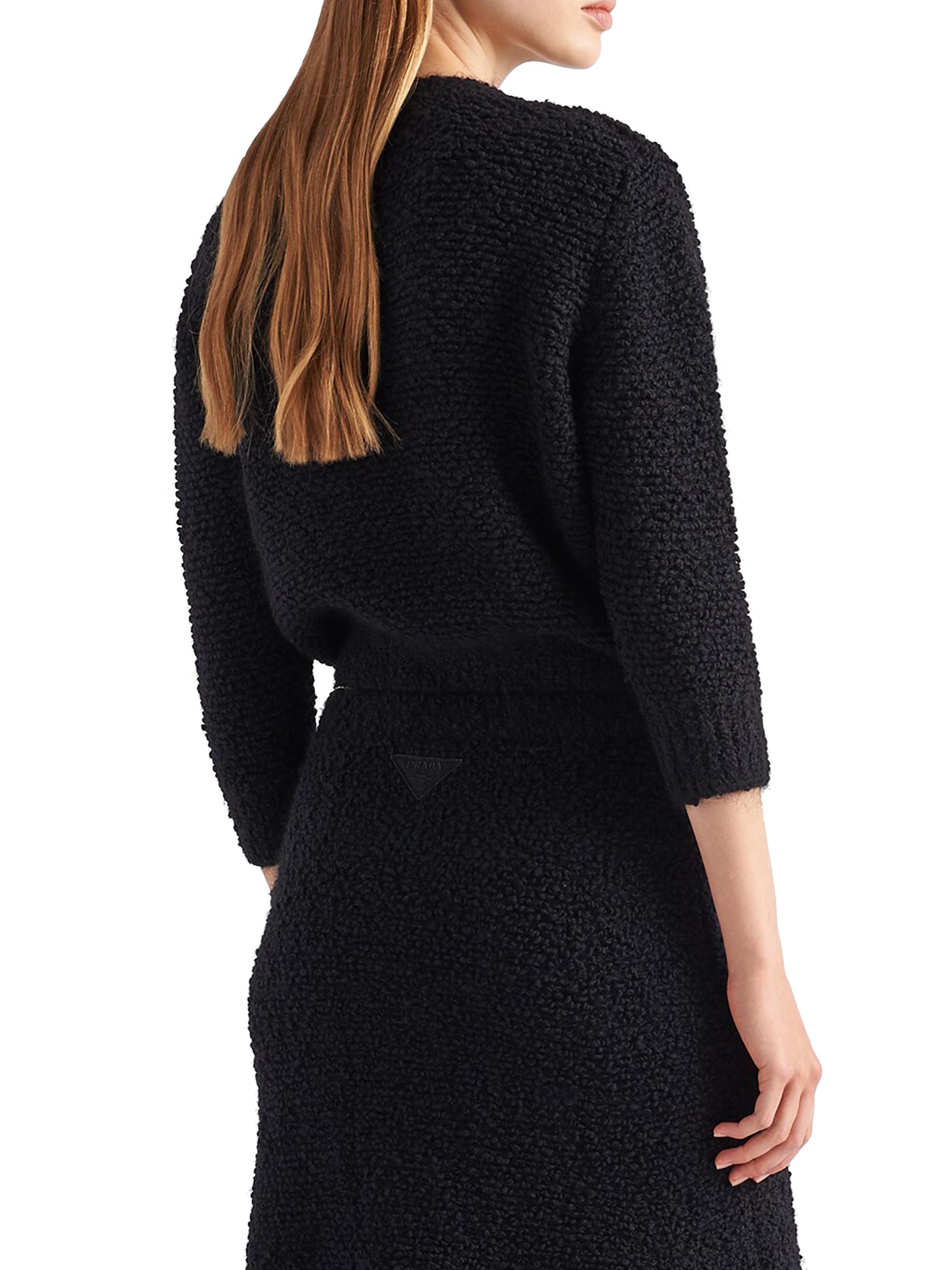 Prada Bouclé Mohair Crew-Neck Sweater | Saks Fifth Avenue