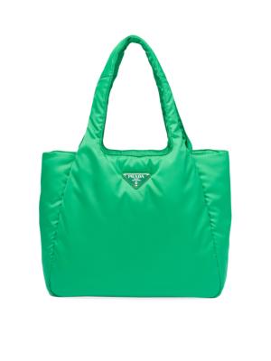 Prada logo-plaque tote bag - Green