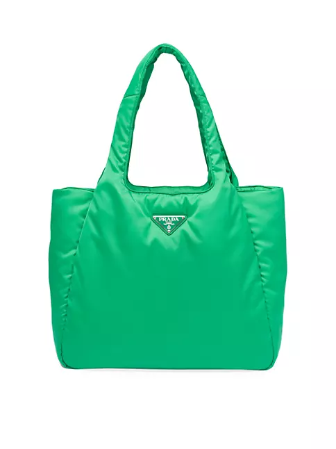 Prada Large Padded Re-Nylon Tote Bag, Women, Mint Green