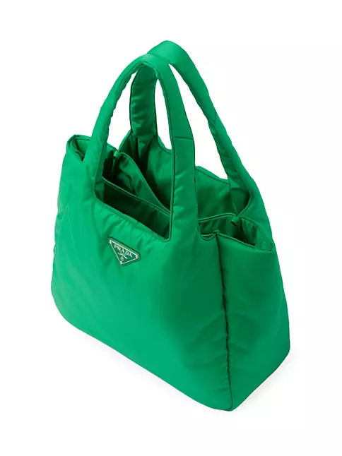 Prada Large Padded Re-Nylon Tote Bag, Women, Mint Green