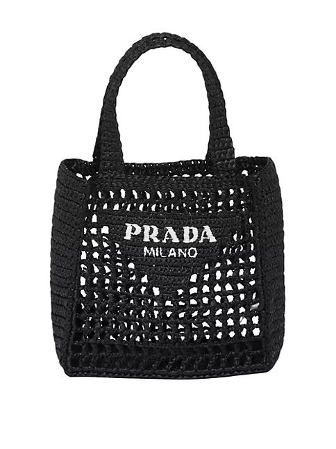 Prada Crochet Tote Bag in Black