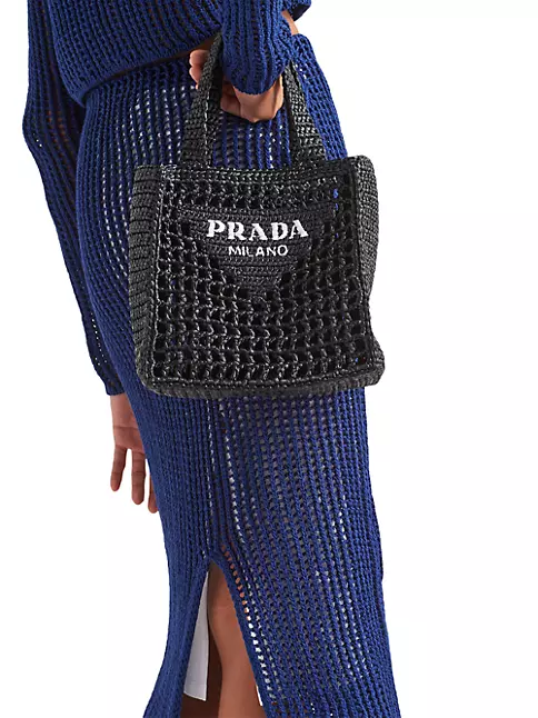 Prada - Women's Crochet Tote Bag Beach Bag - White