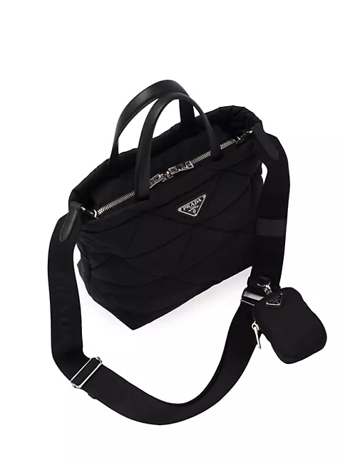 Black Large Padded Re-nylon Tote Bag