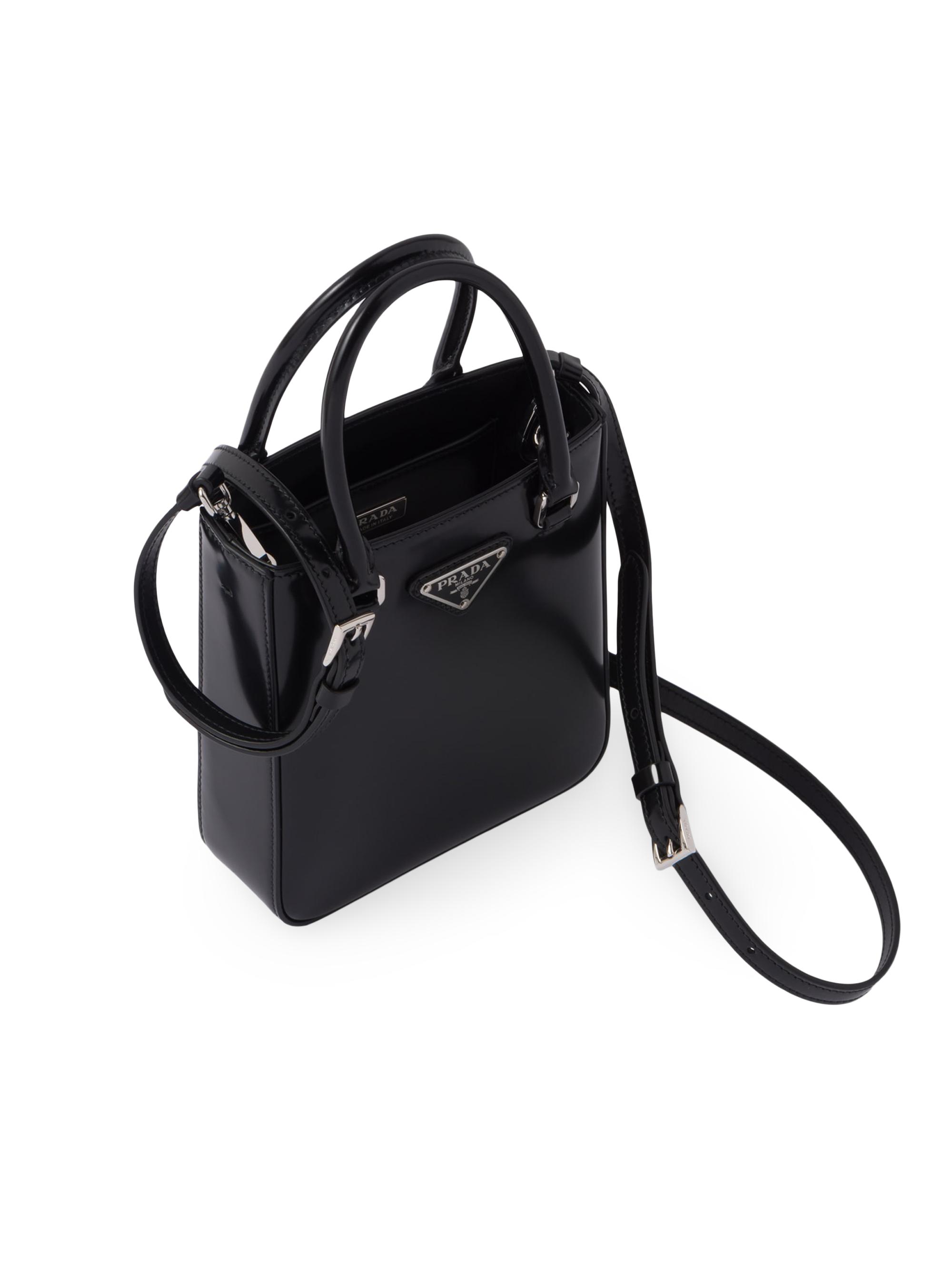 Prada Small Brushed Leather Tote Bag | Saks Fifth Avenue