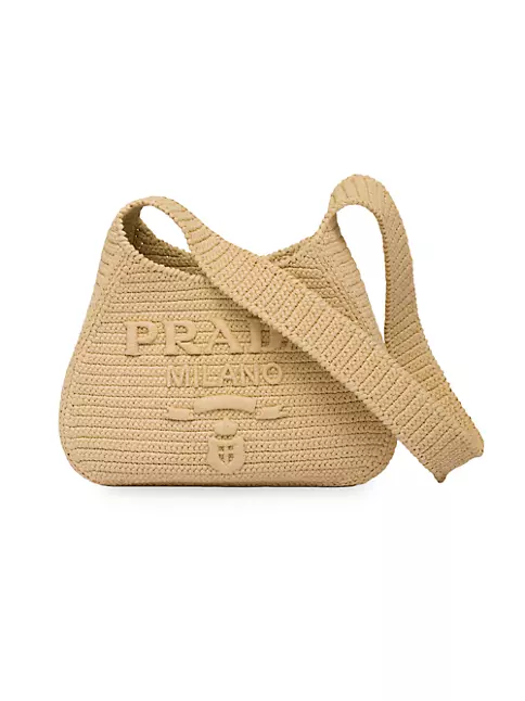 Prada - Women's Crochet Tote Bag Beach Bag - Natural