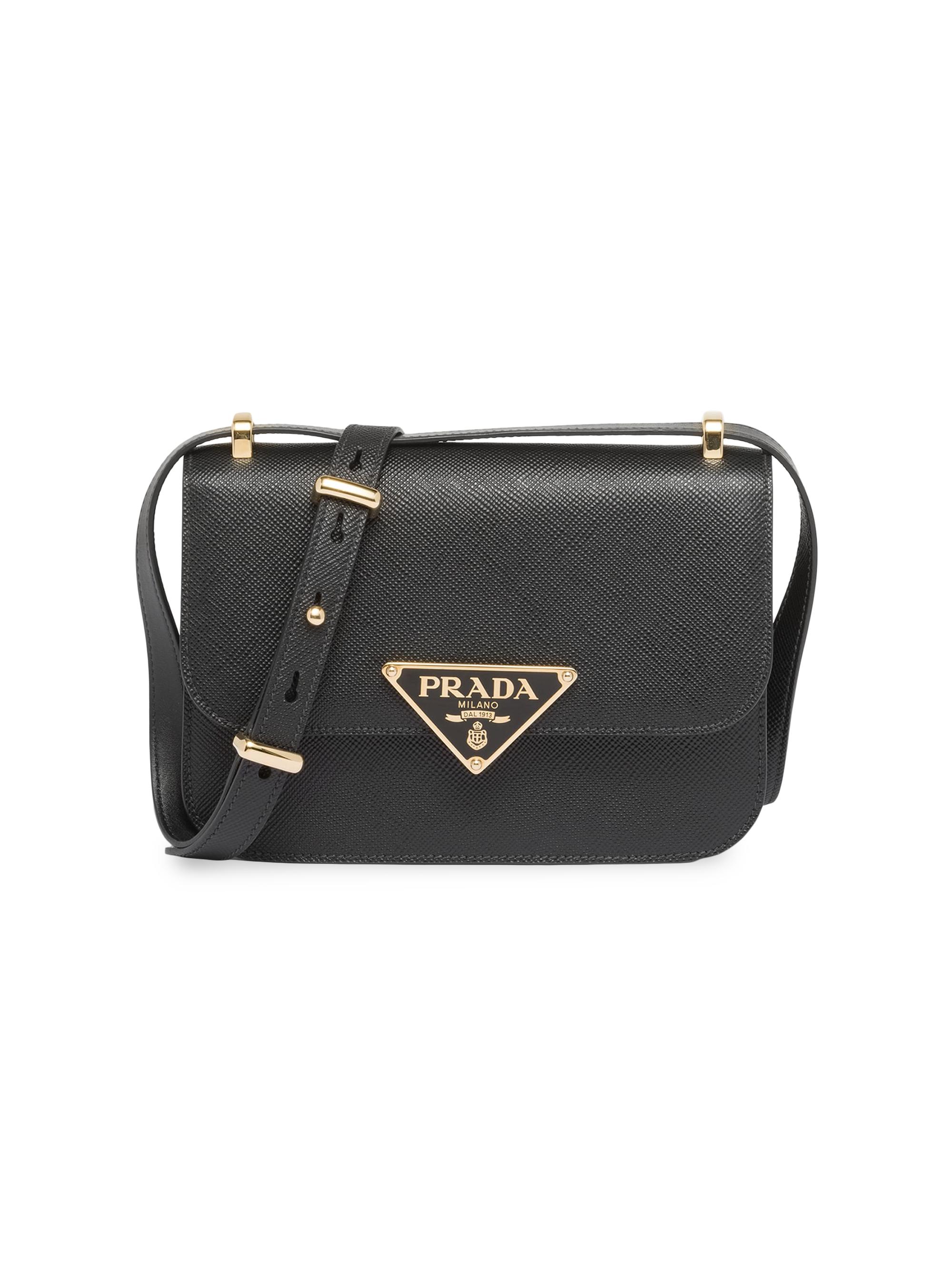 Prada Women's  Emblème Saffiano Shoulder Bag - Black