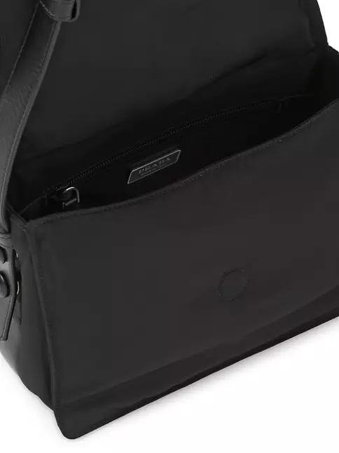 Re Nylon Small Shoulder Bag in Black - Prada