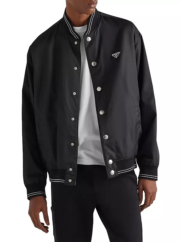 Reversible Re-Nylon And Cotton Fleece Bomber Jacket