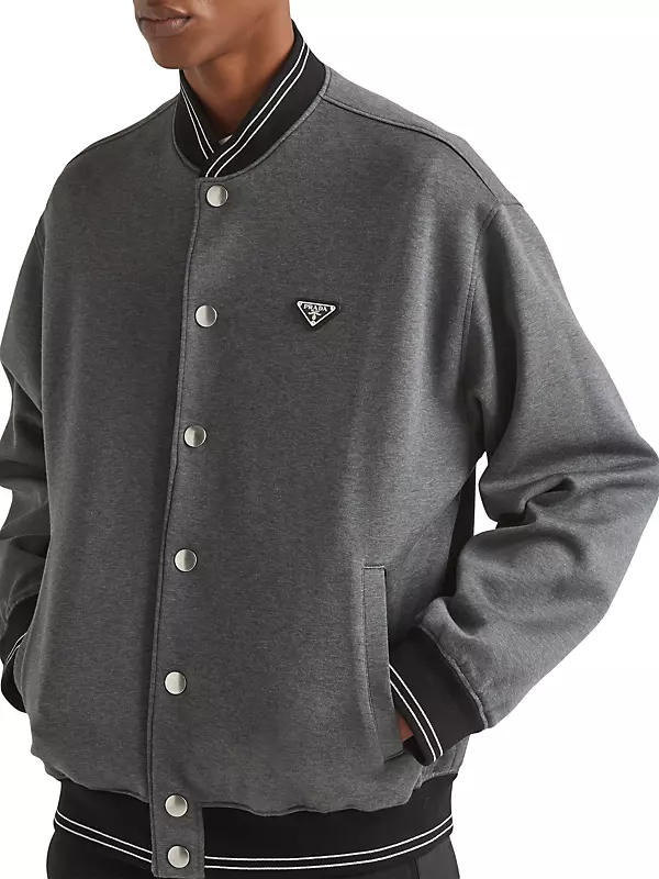 Reversible Re-Nylon And Cotton Fleece Bomber Jacket