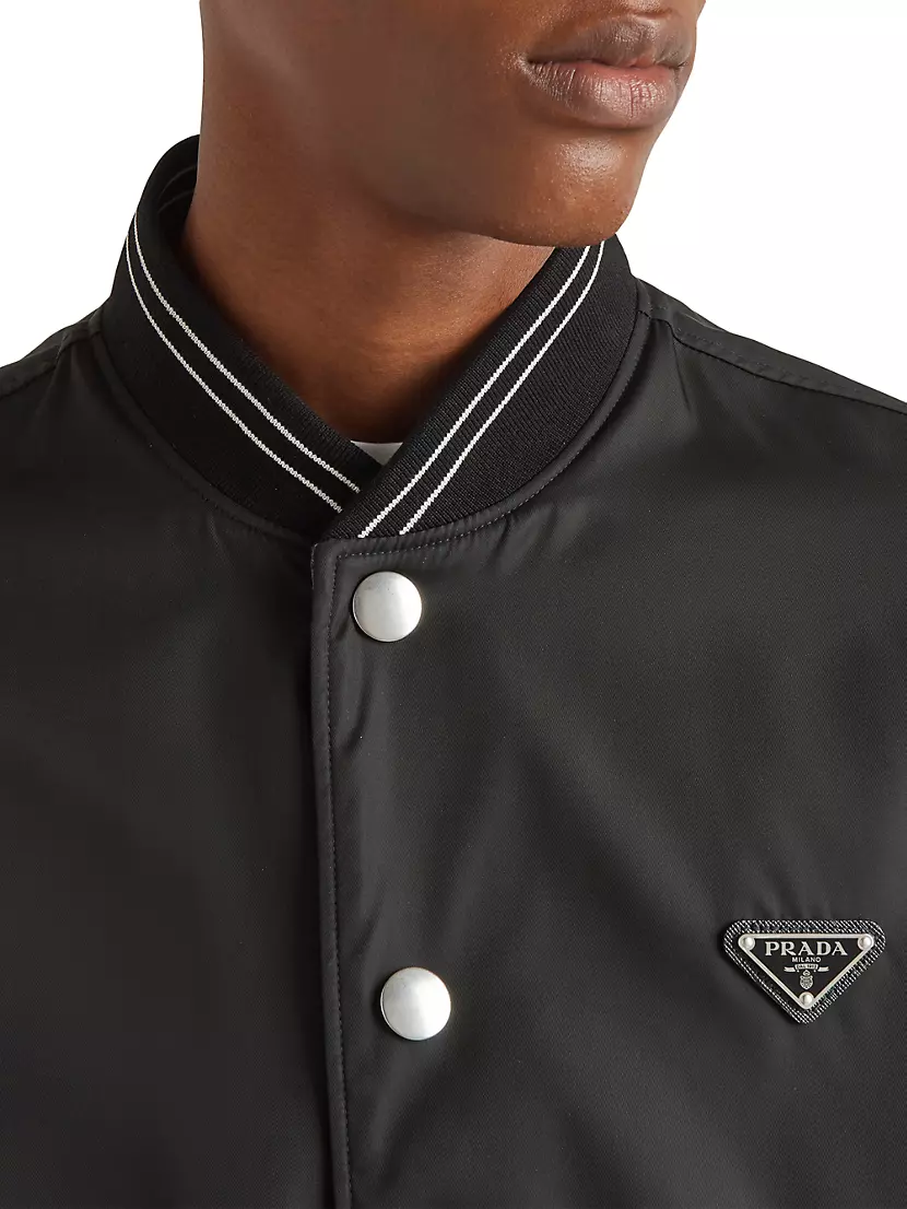 Shop Prada Reversible Re-Nylon And Cotton Fleece Bomber Jacket