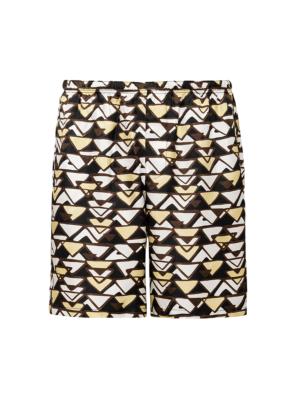 Prada geometric-print Bermuda shorts - Brown