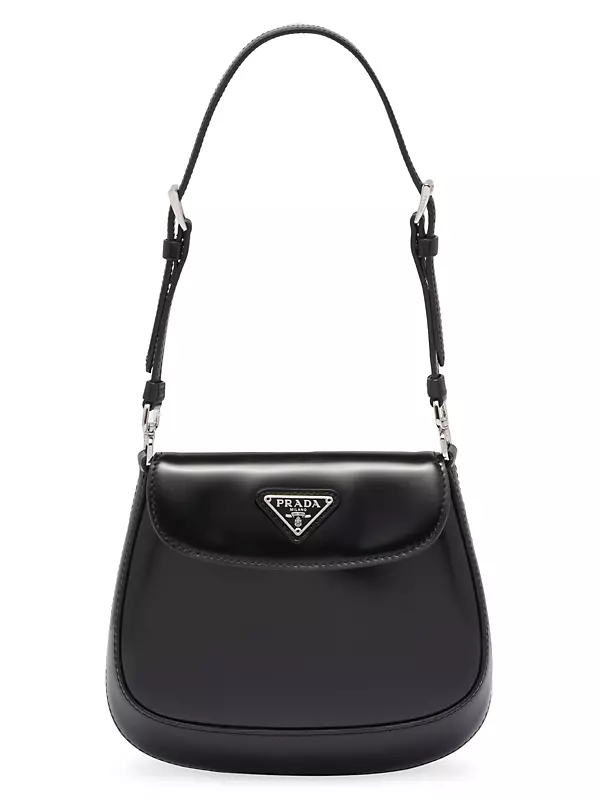 Shop Prada Cleo Brushed Leather Shoulder Bag with Flap