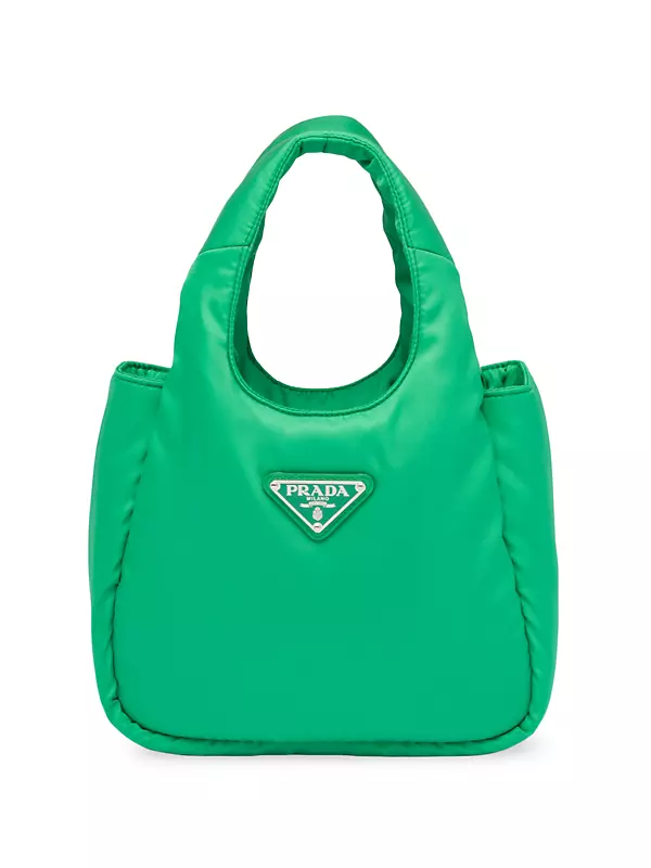 Prada Puffer Nylon Tote Bag In Neon Green