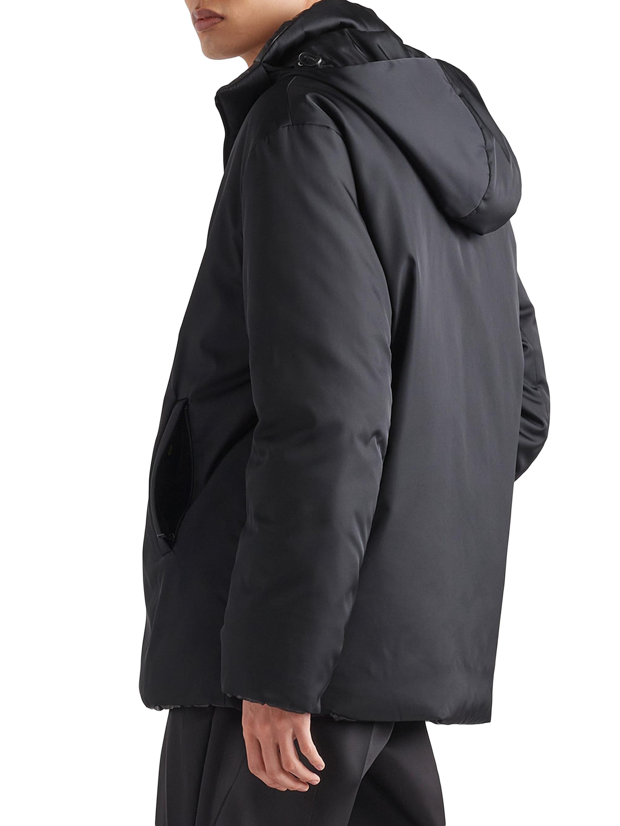 Prada Re-Nylon hooded coat - Black