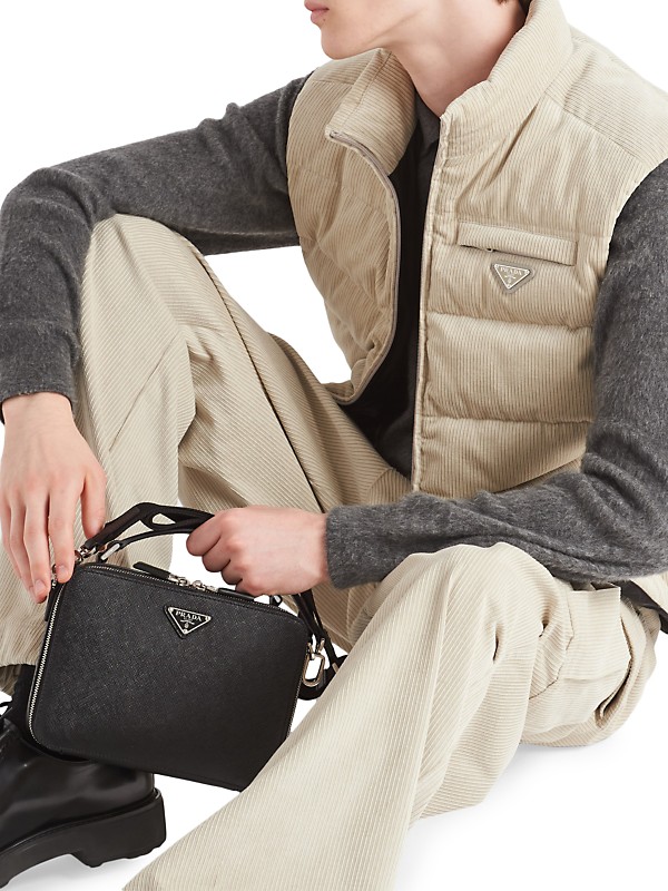 Shop Prada Cropped Corduroy Down Vest | Saks Fifth Avenue Shop Prada Cropped Corduroy Down Vest | Saks Fifth Avenue