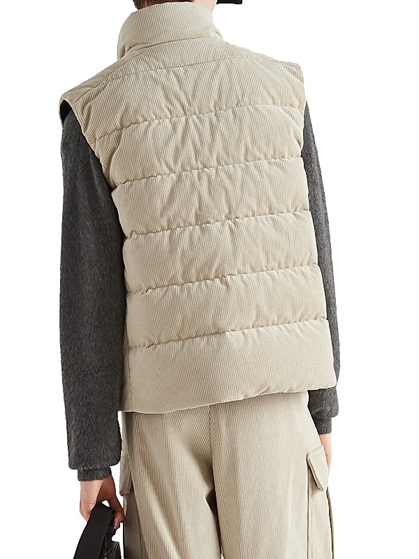 Shop Prada Cropped Corduroy Down Vest | Saks Fifth Avenue Shop Prada Cropped Corduroy Down Vest | Saks Fifth Avenue