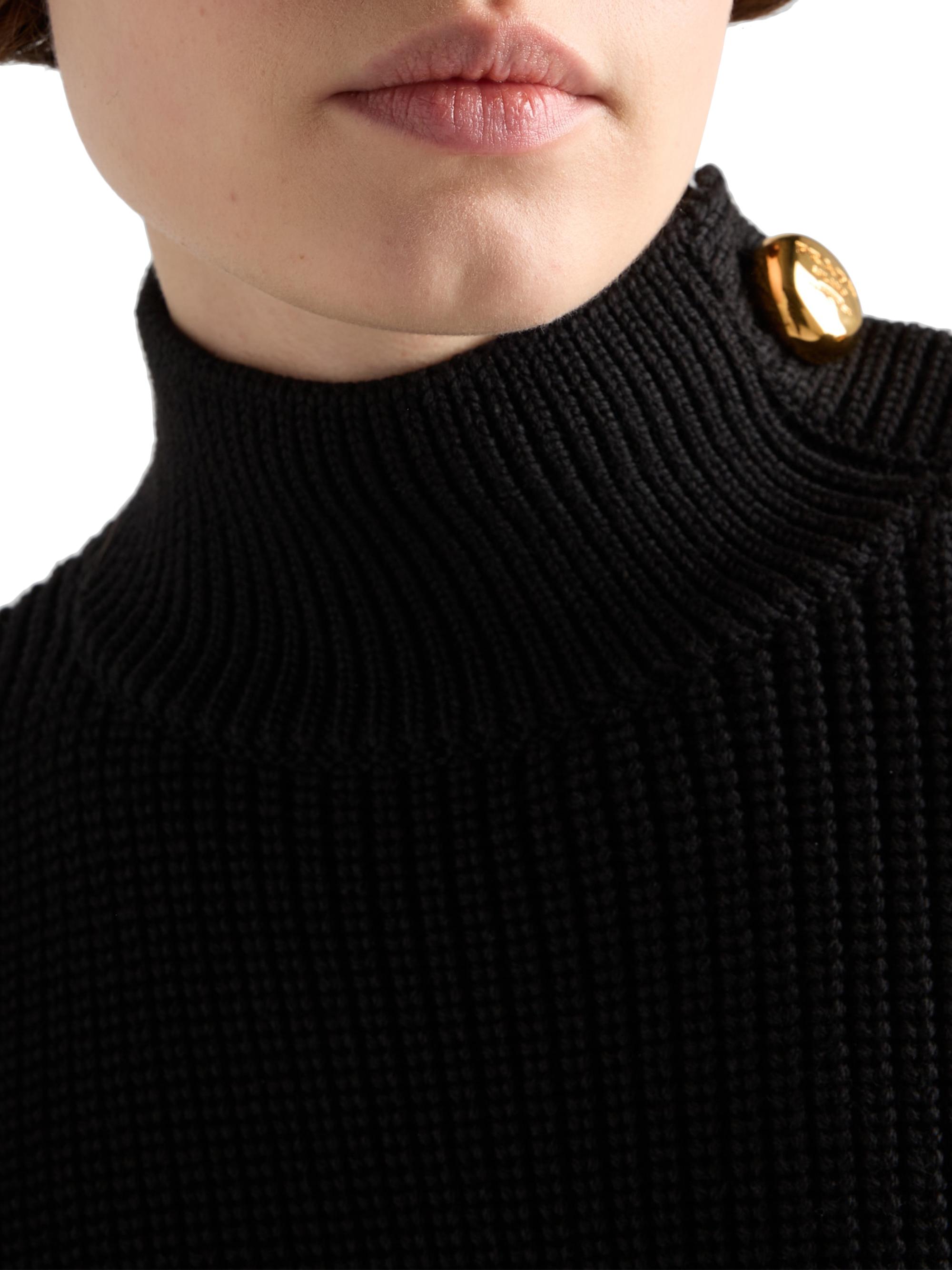 トップス PRADA BLACK WOOL MOCK NECK KNIT Prada - Virgin wool turtleneck sweater black - The Corner