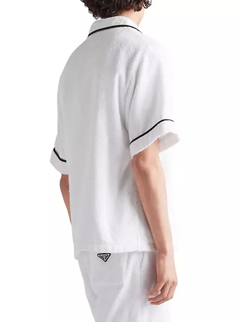 Prada Cotton Poplin Bowling Shirt In White, ModeSens