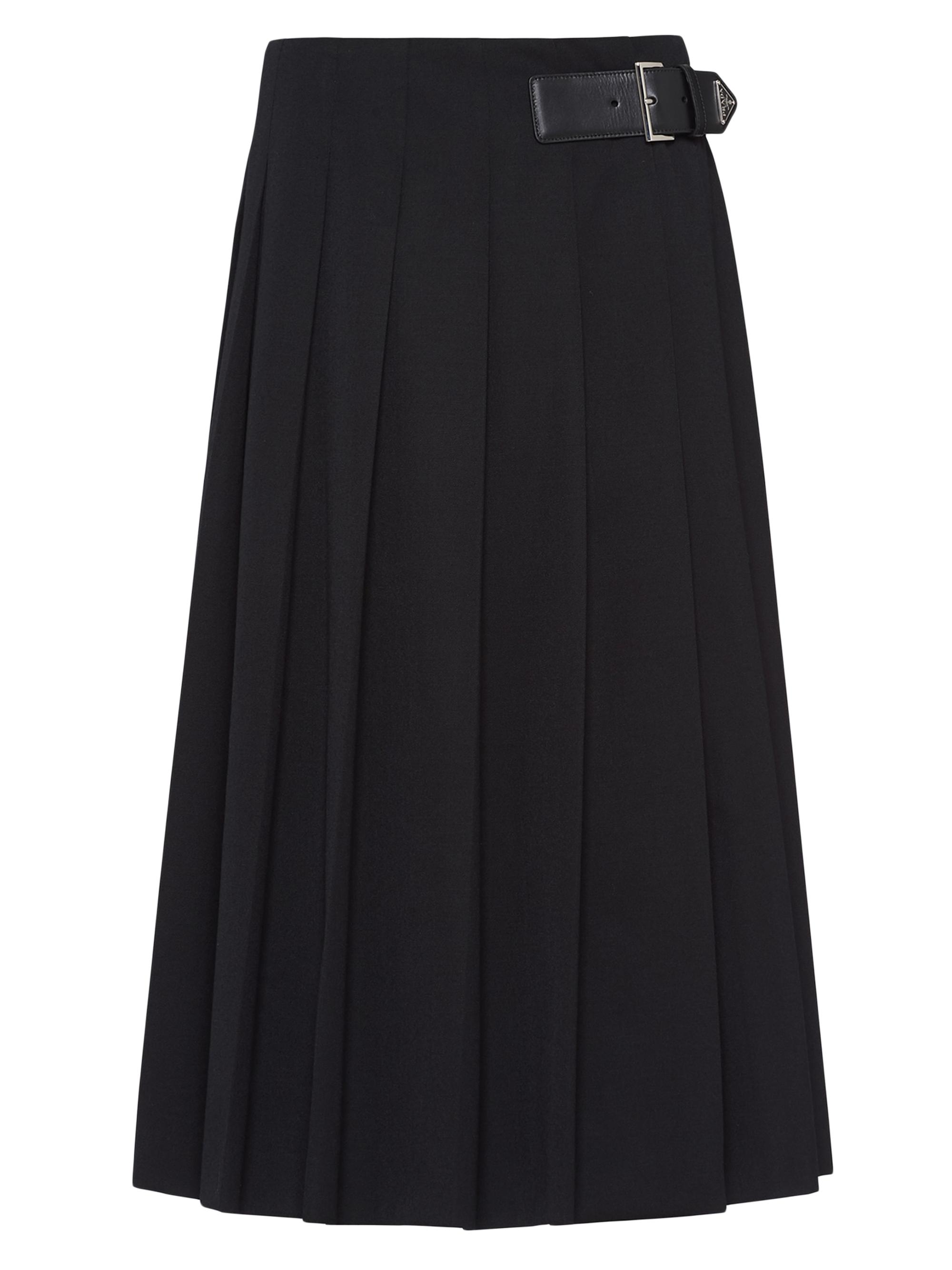 Prada Women's Gabardine Midi Skirt - Black