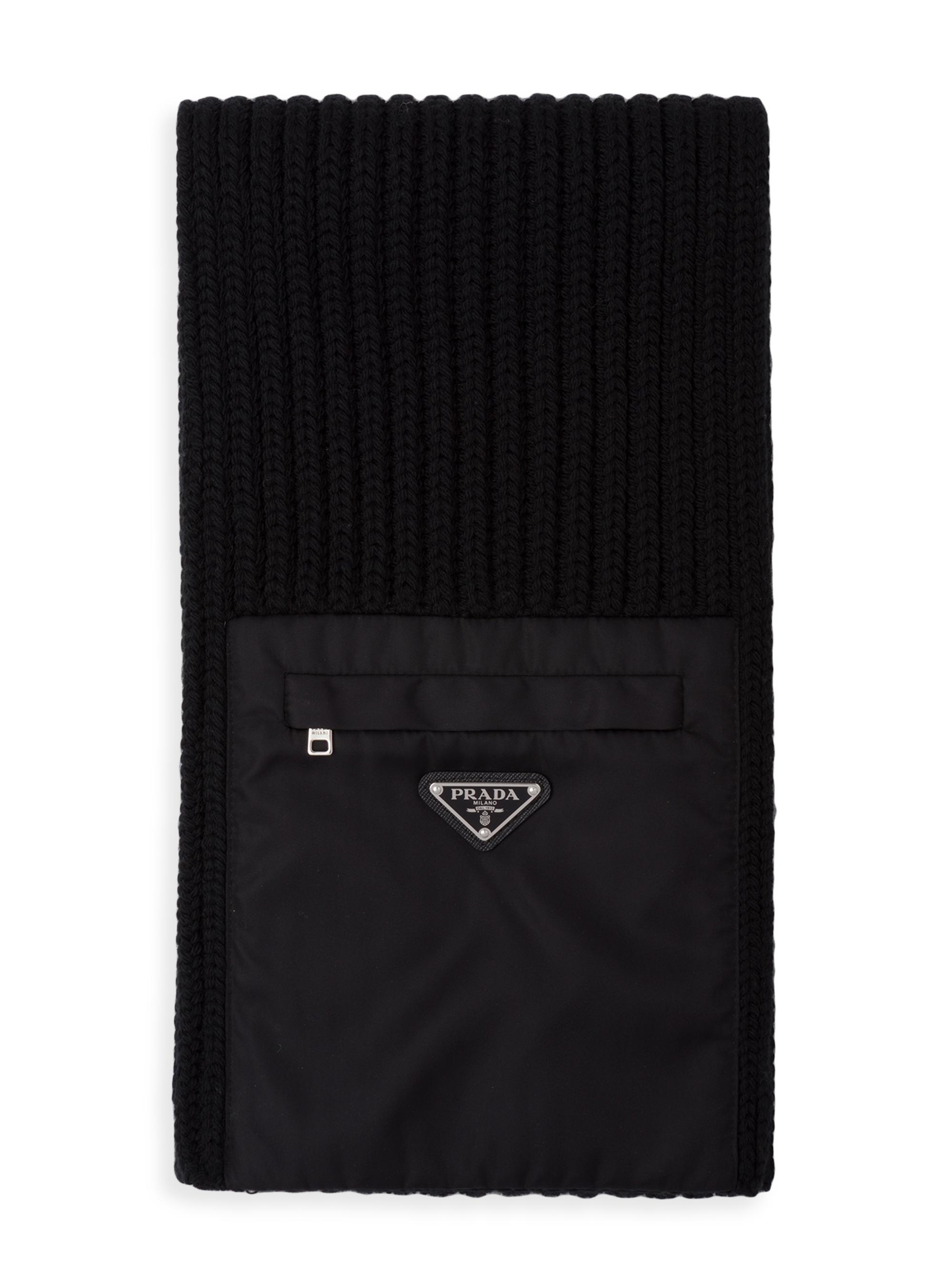 Prada Re-Nylon Gabardine And Wool Scarf | Saks Fifth Avenue