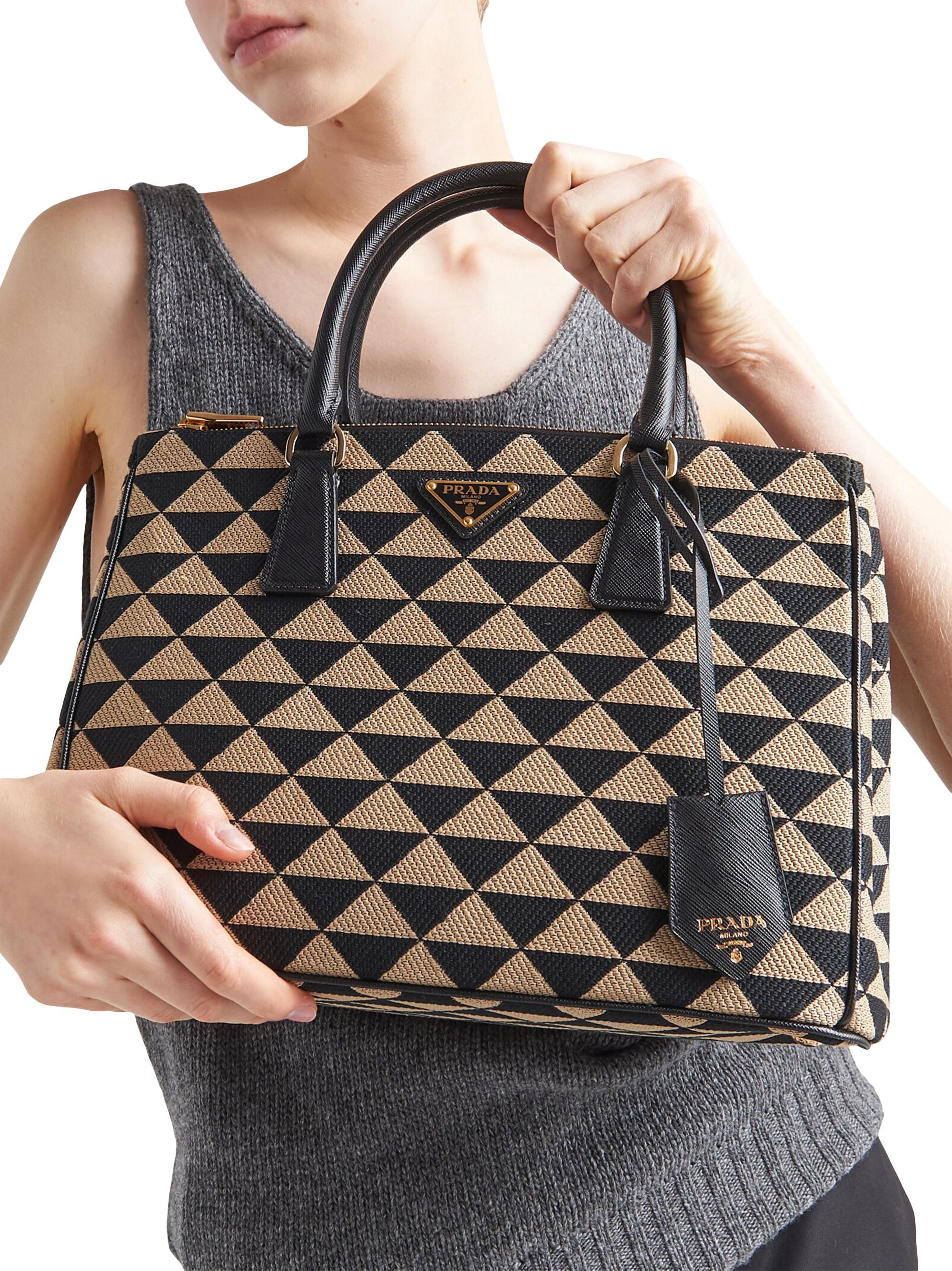 ABC　PRADA キャラクター柄 ボディバッグ Prada Turnlock Satchel Bicolor Crossbody Bag in Black, White & Red