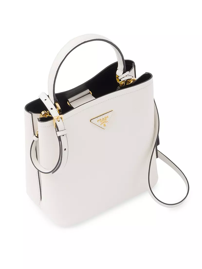 Panier leather handbag Prada White in Leather - 30376172