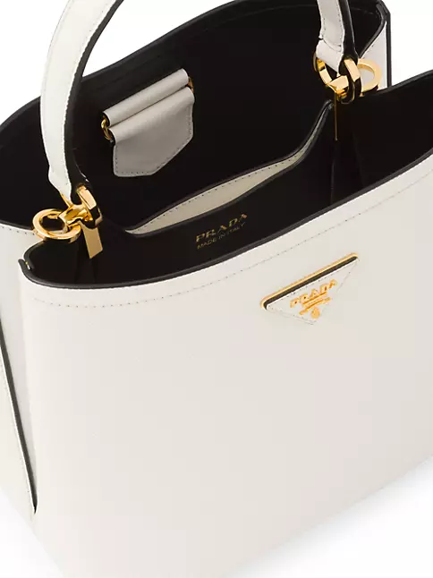 Medium Saffiano Leather Prada Panier Bag - Black – Amuze