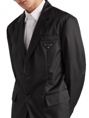 Prada Re-Nylon single-breasted coat - Black