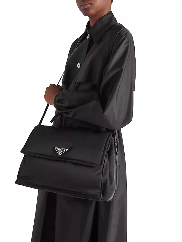 Prada Re-Nylon Large Padded Shoulder Bag in Black Nylon ref.936123
