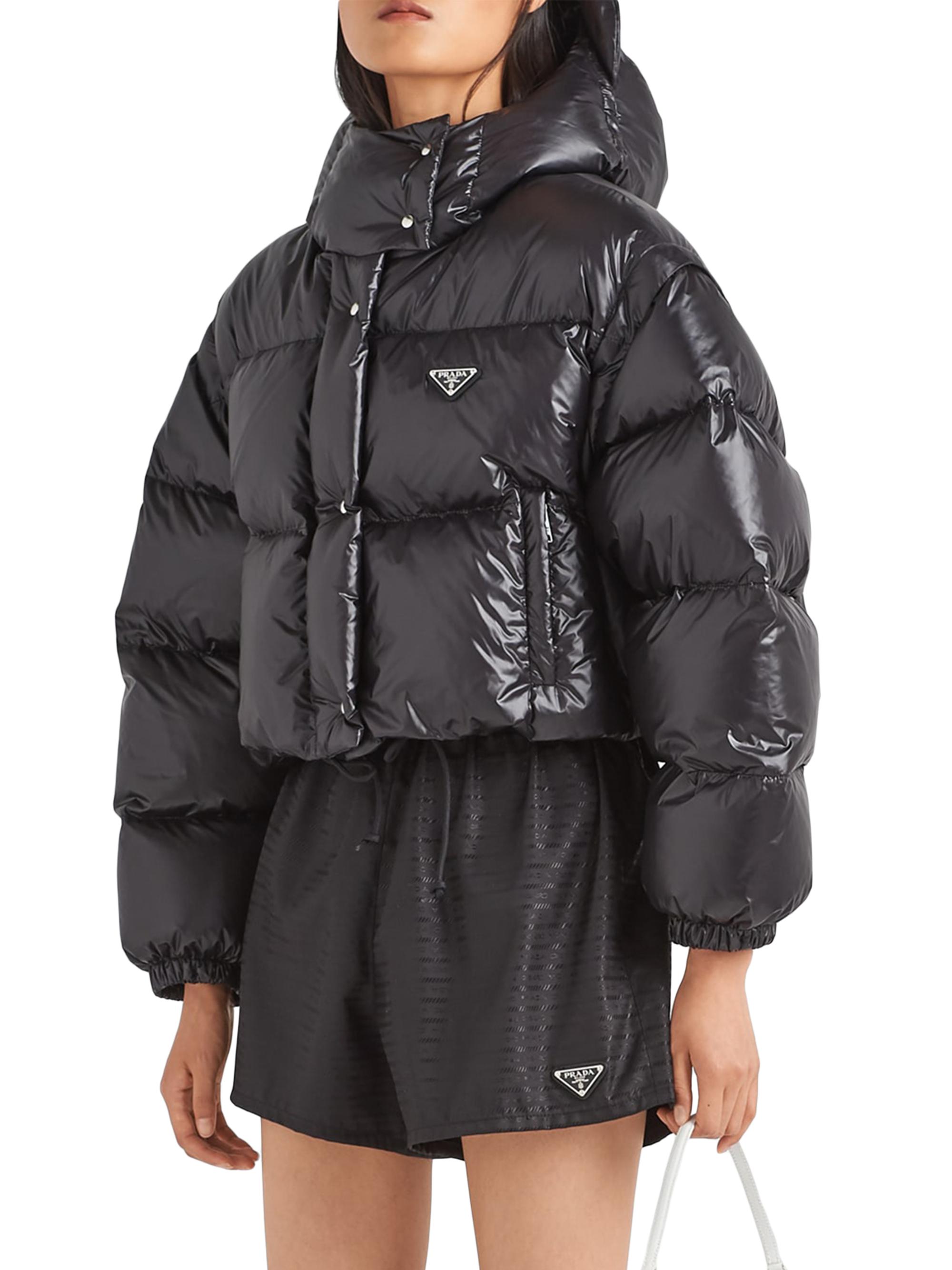 Prada Re-Nylon Convertible Cropped Down Jacket | Saks Fifth