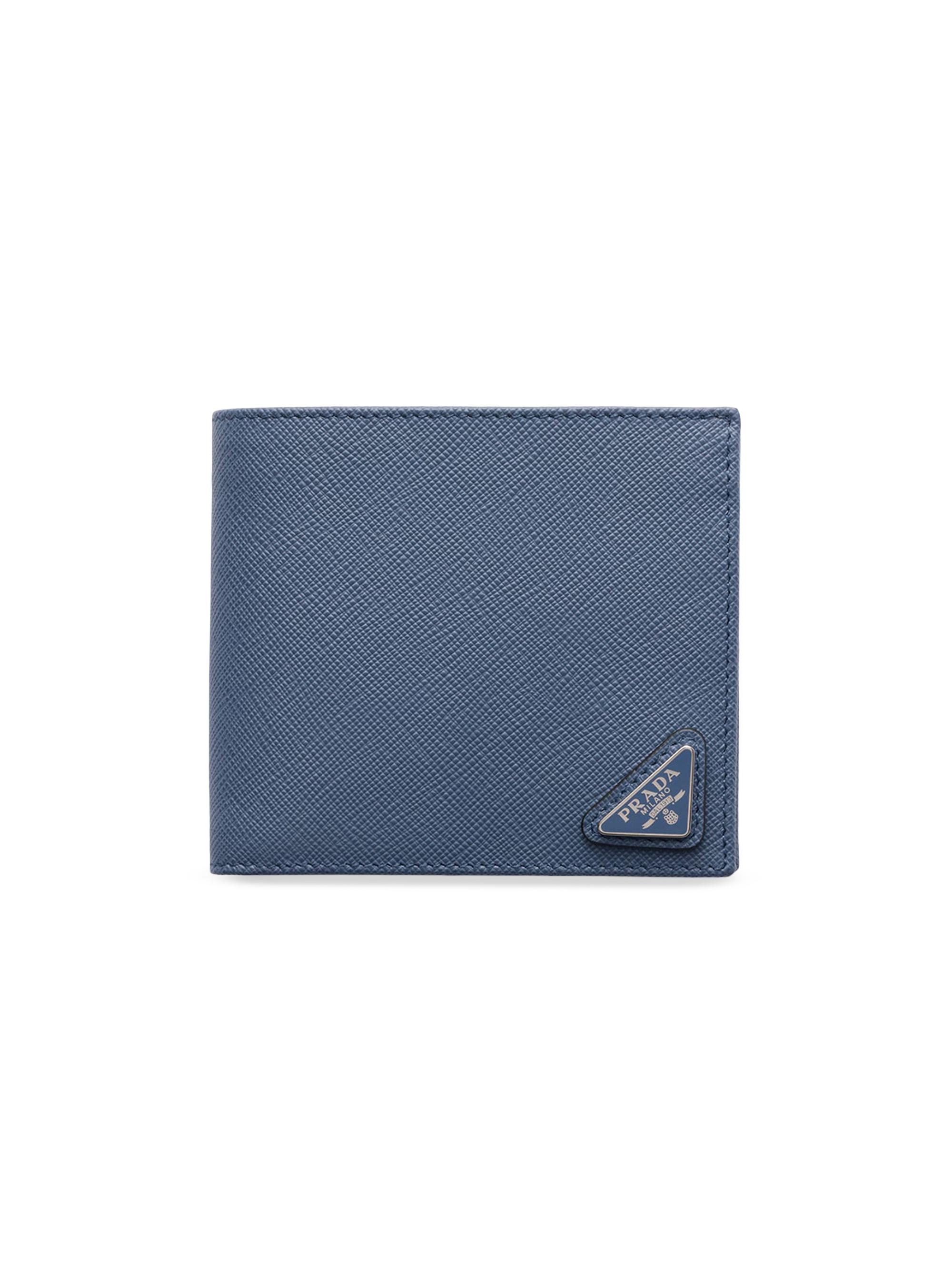 Prada Men's Saffiano Leather Wallet - Blue