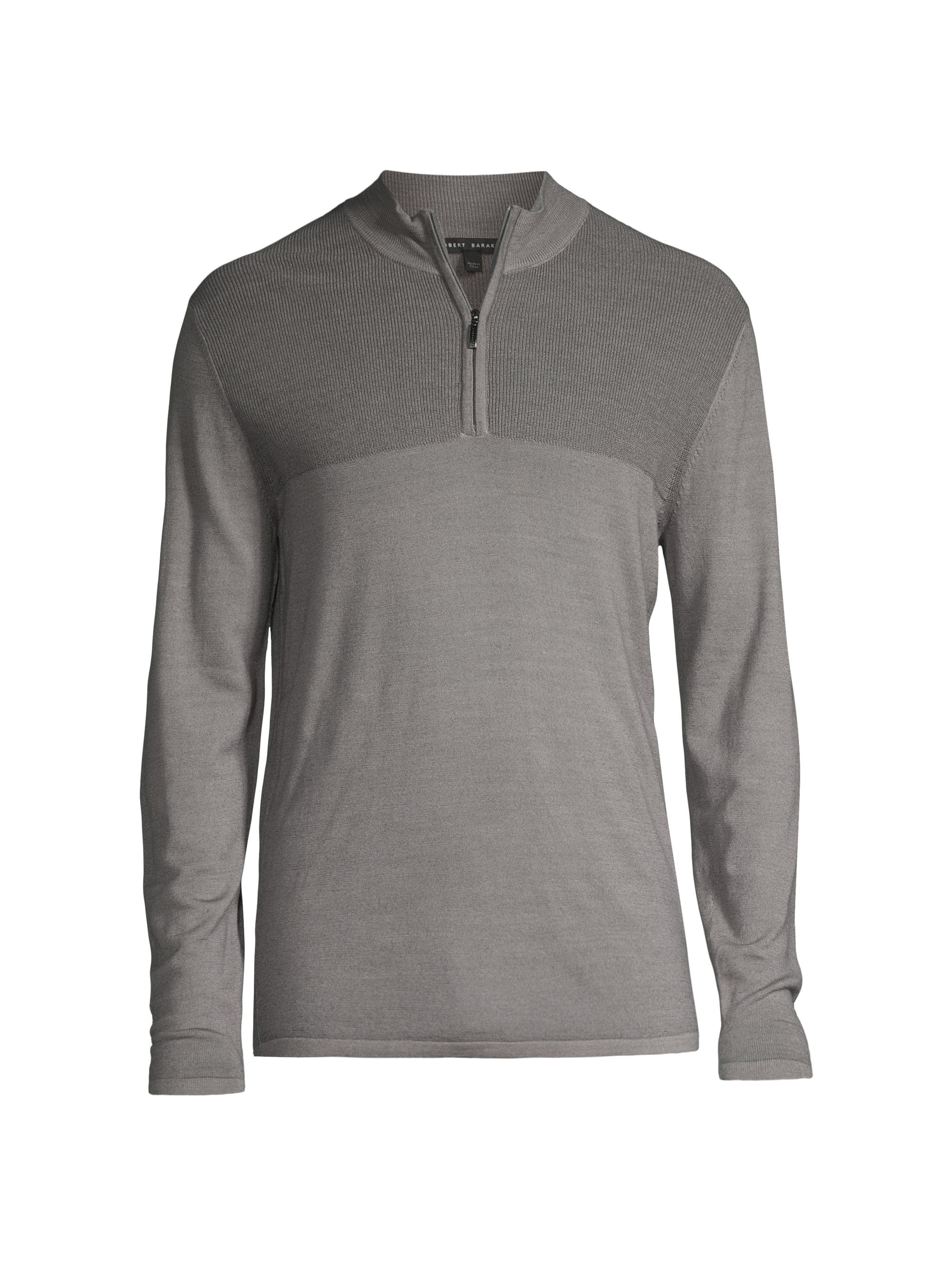 Robert Barakett Men's Newbury Half-Zip Sweater - Grey