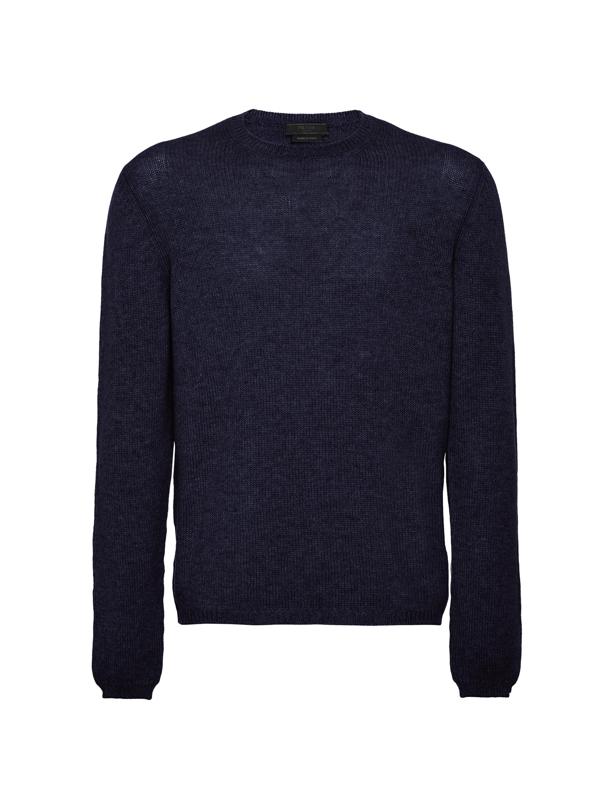 Prada Men's Cashmere Crewneck Sweater - Blue