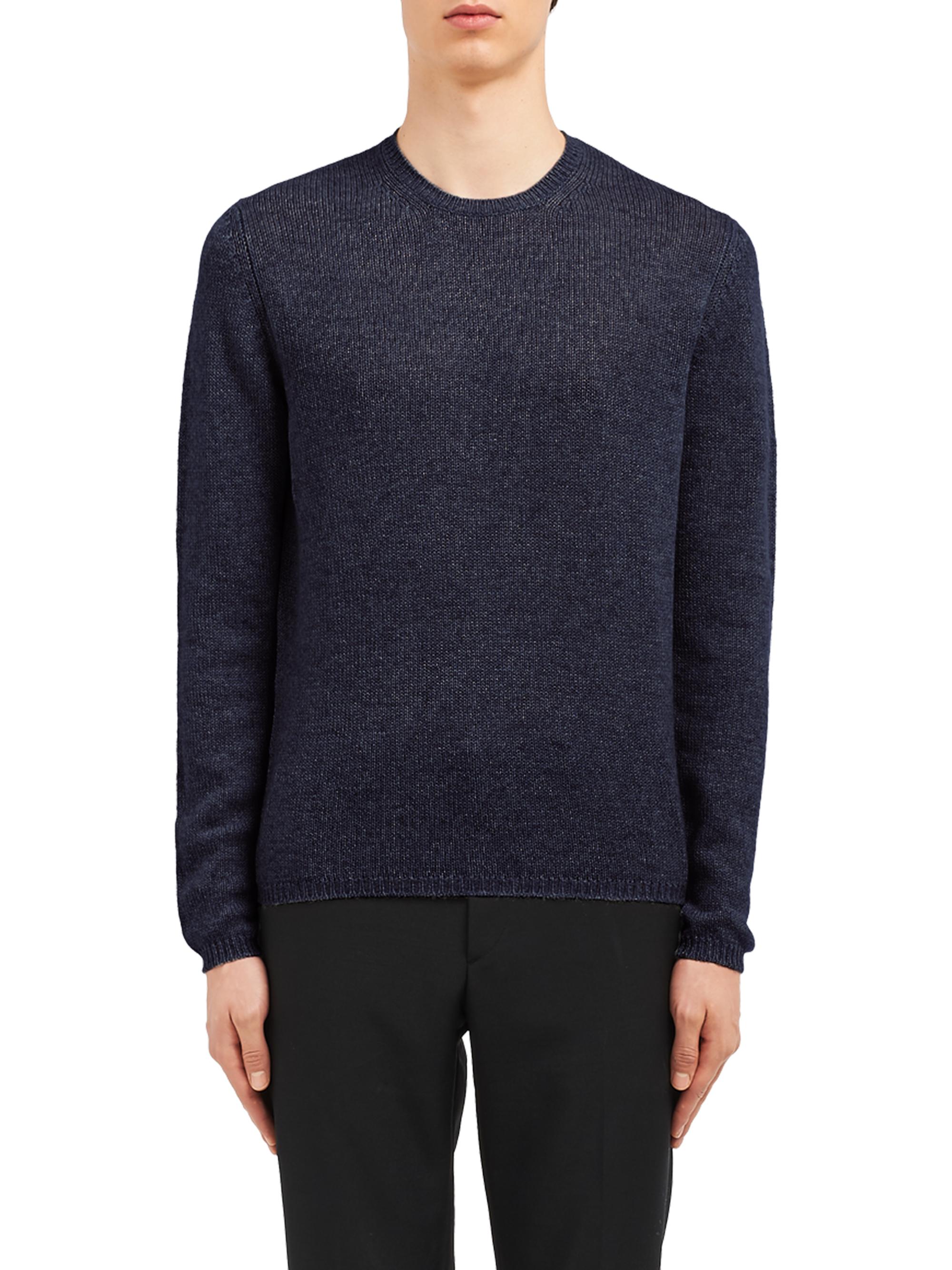 Prada Men's Cashmere Crewneck Sweater - Blue | Thumbnail 2