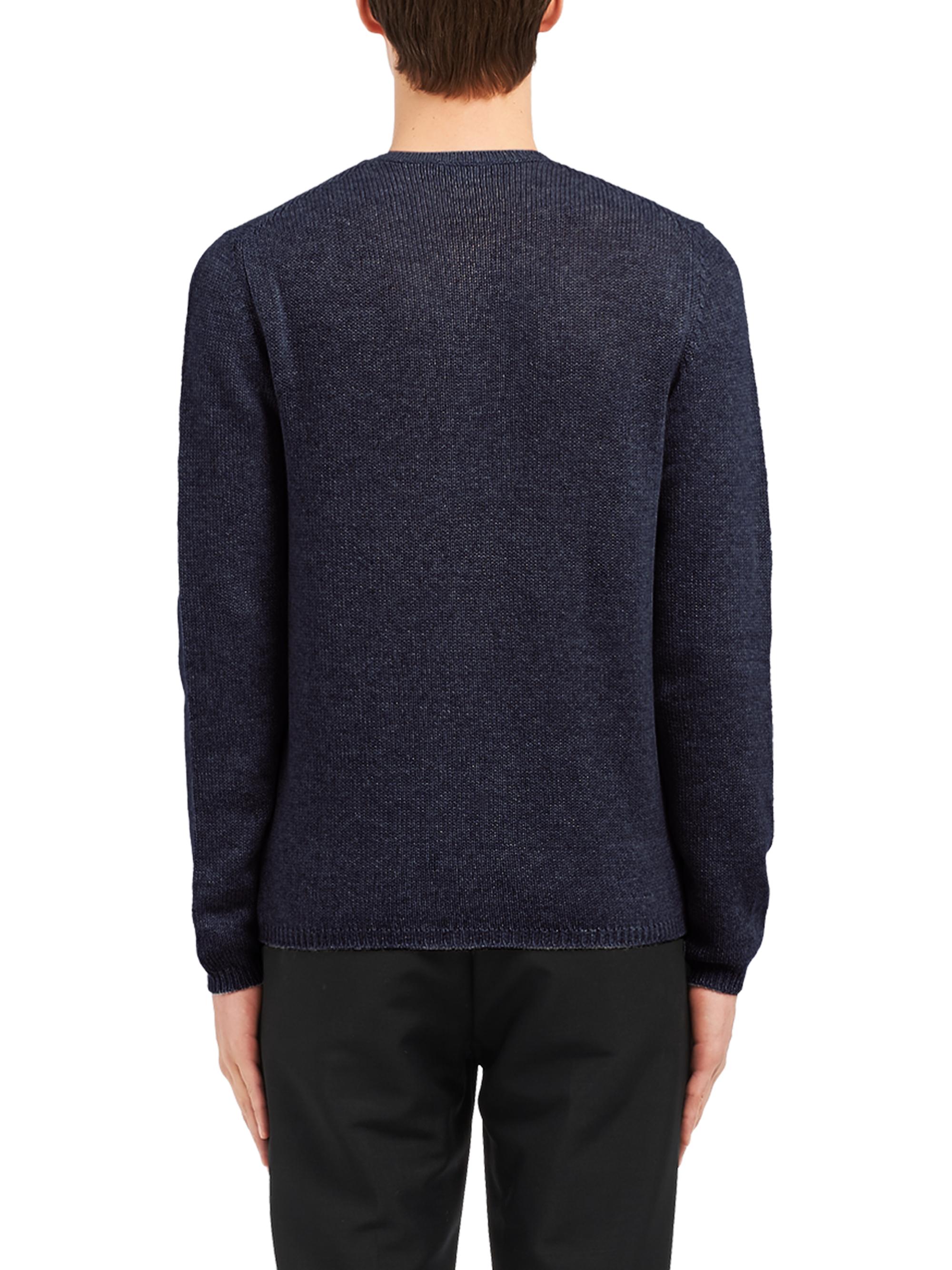 Prada Men's Cashmere Crewneck Sweater - Blue | Thumbnail 4