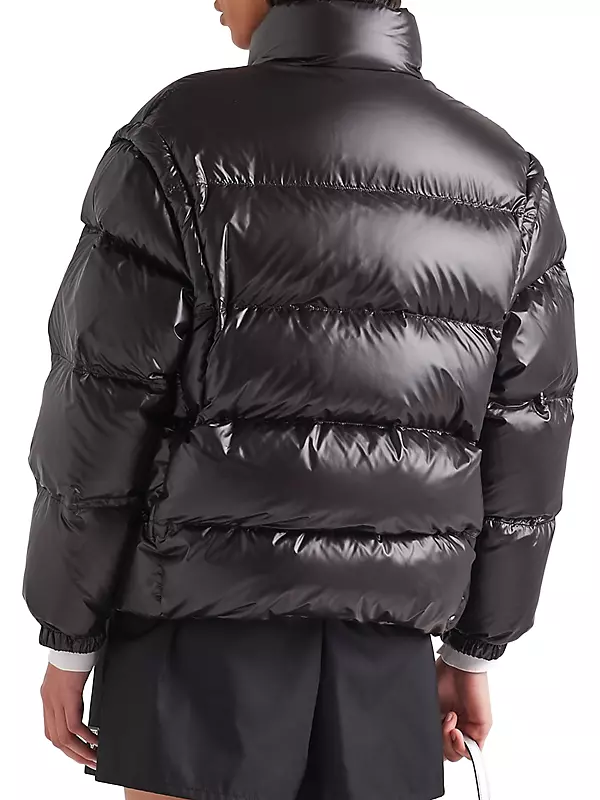 Shop Prada Re-Nylon Convertible Down Jacket