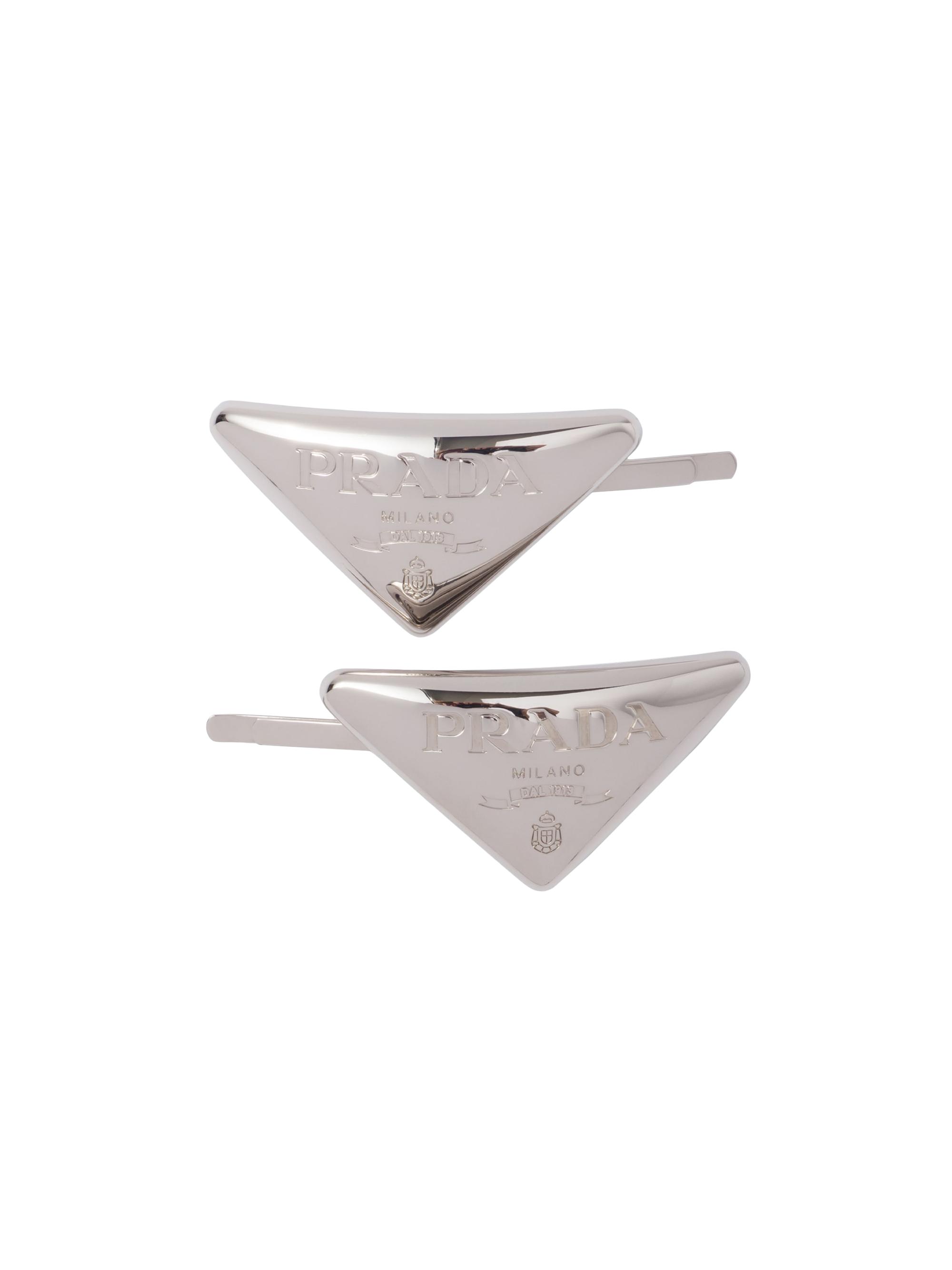 Prada Women's Metal Hair Clips - Silver