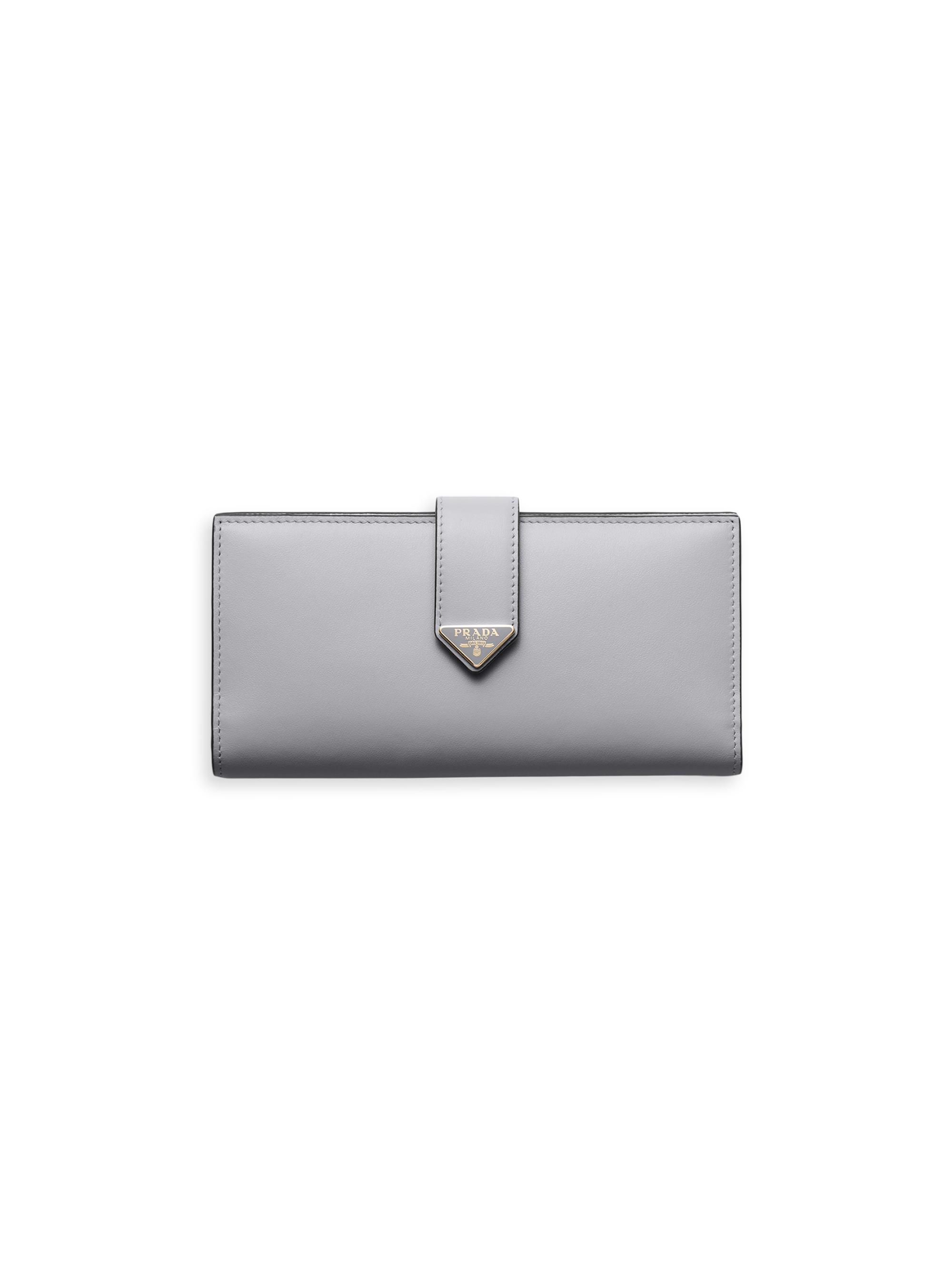 Prada Women's  Leather Wallet - Grey