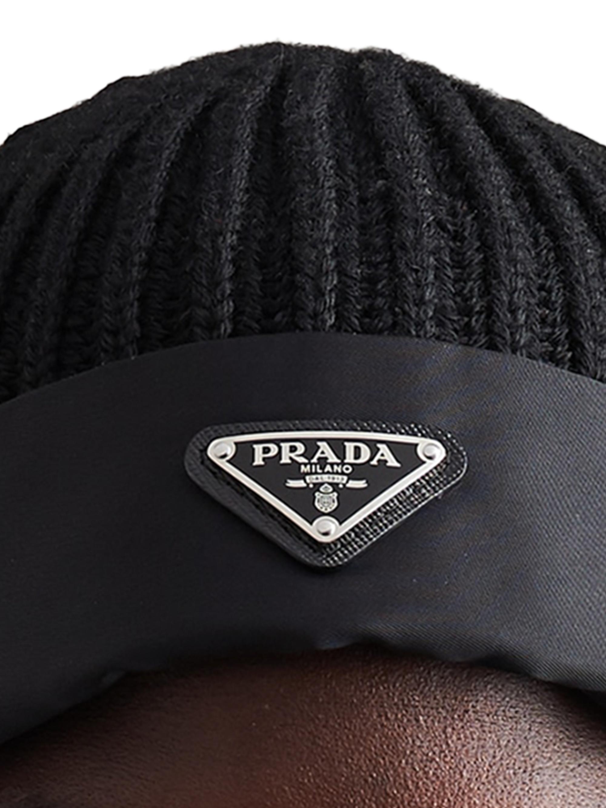 Shop Prada Re-Nylon Gabardine And Wool Cap | Saks Fifth Avenue
