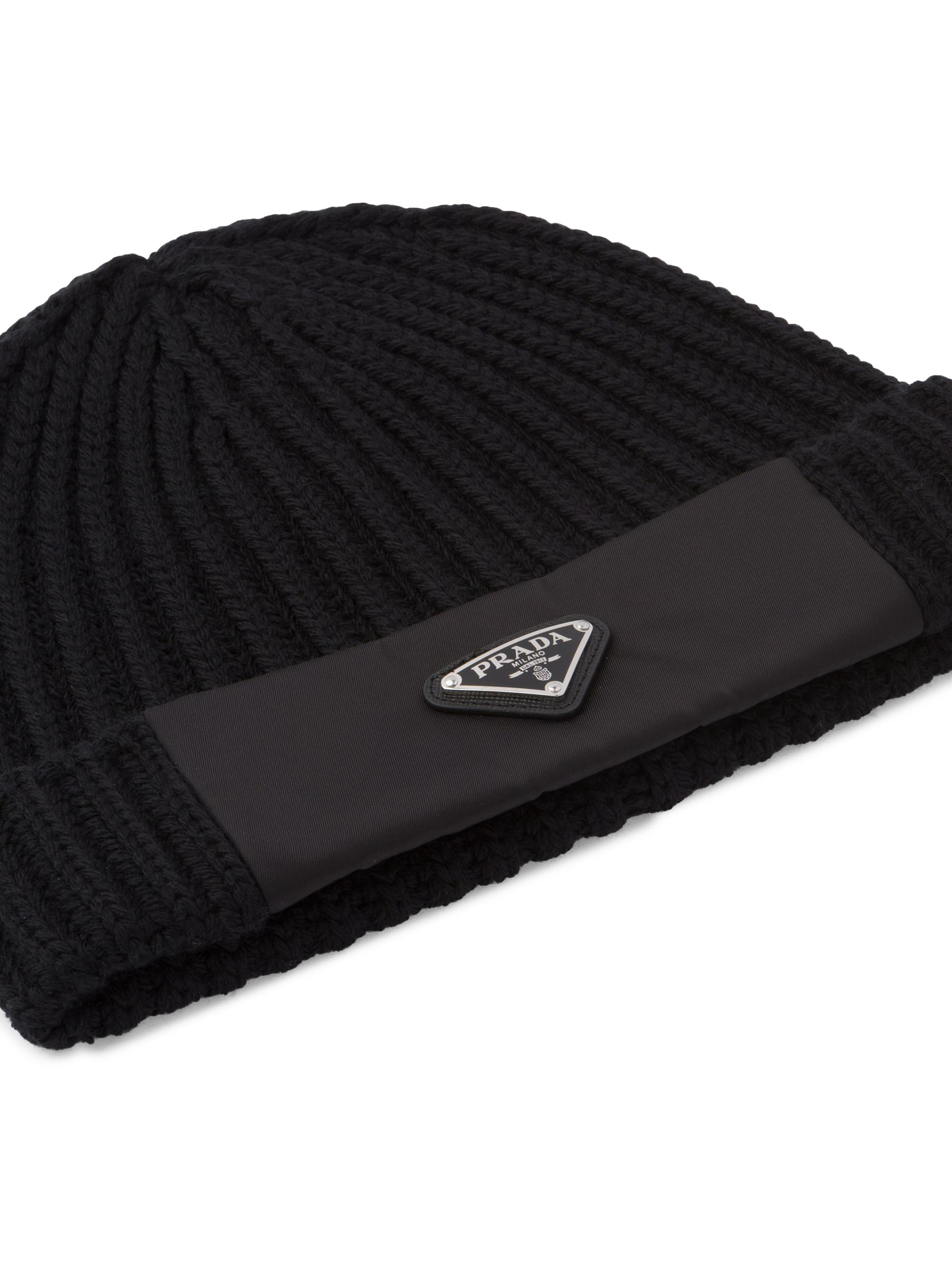 Prada Re-Nylon ギャバジン＆ウール キャップ