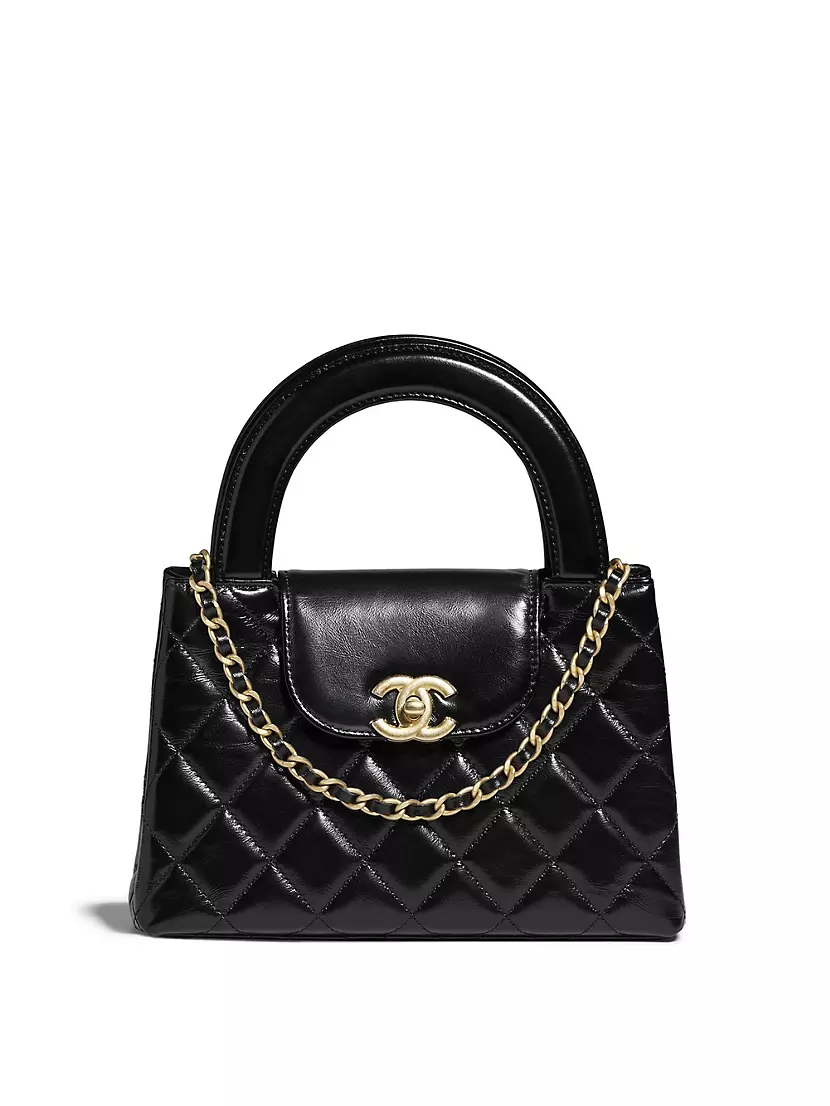 Chanel Chain Mademoiselle Bowling Bag Black Leather ref.77671