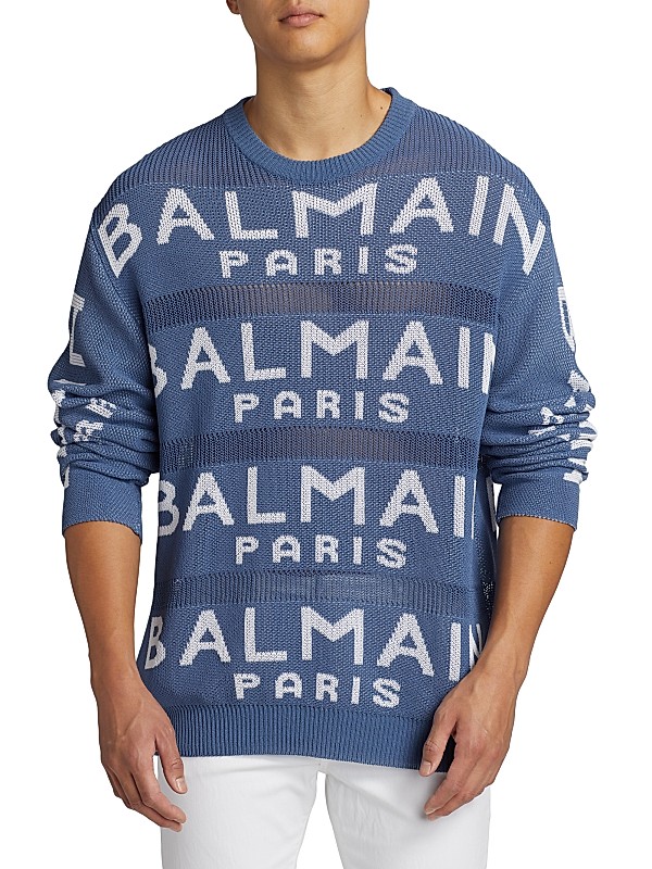 Shop Balmain Balmain Knit Crewneck Sweater | Saks Fifth Avenue Shop Balmain Balmain Knit Crewneck Sweater | Saks Fifth Avenue