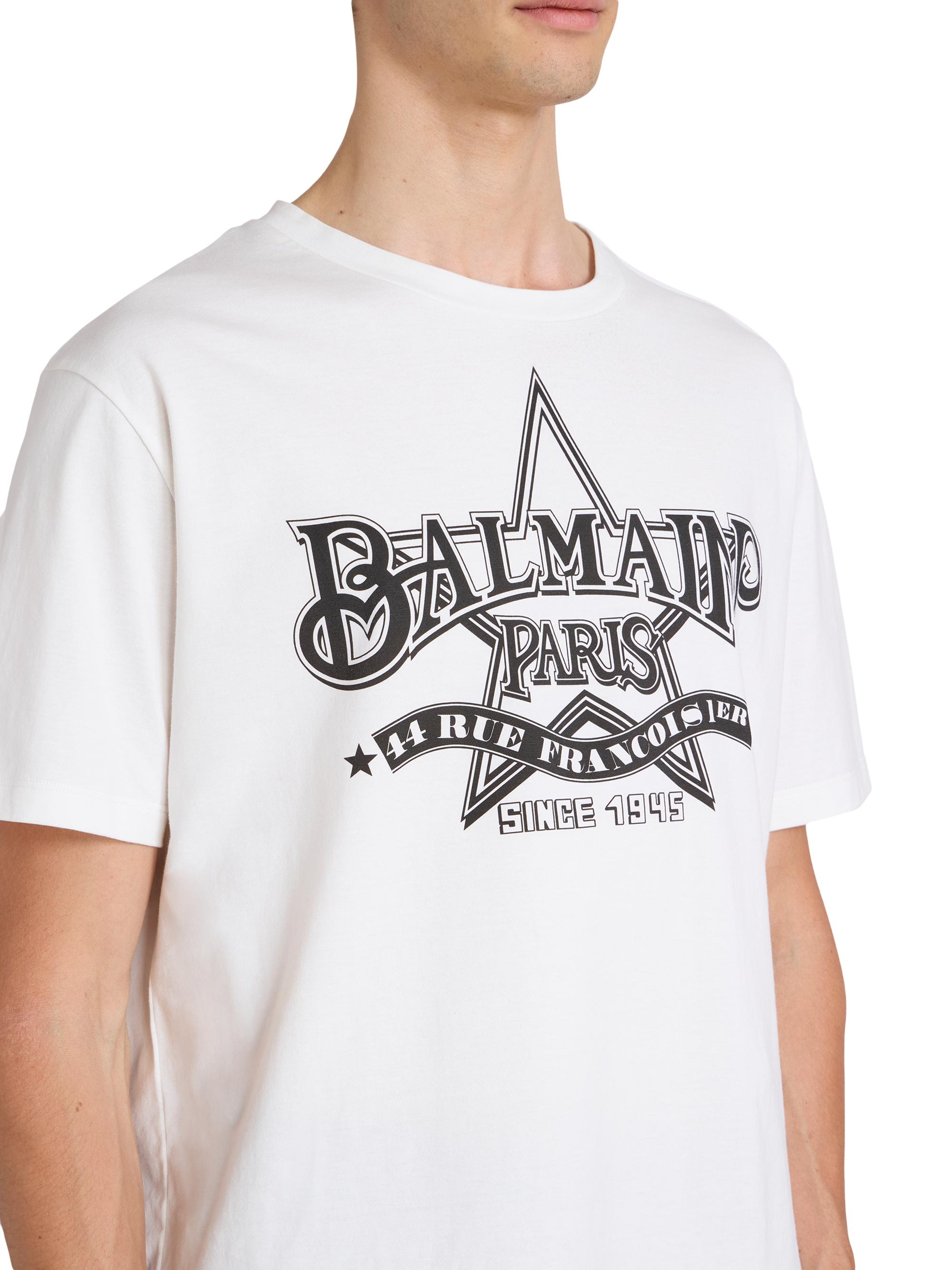 BALMAIN バルマンスター ホースデザインオーバーサイズ 半袖Tシャツ BALMAIN（バルマン） メンズ スターTシャツ【ブラック】 CH1EG000GD29