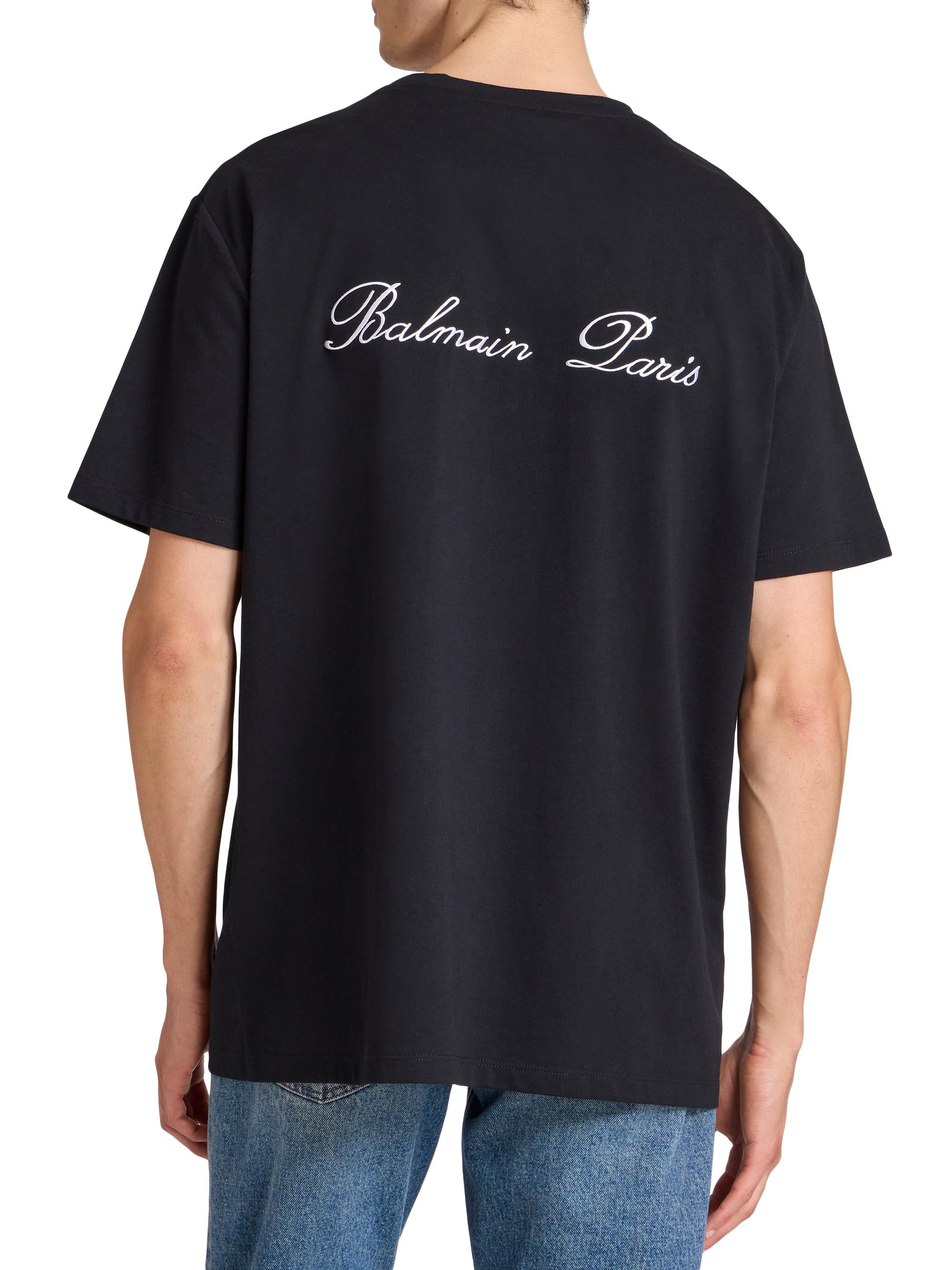 Balmain Logo-Embroidered Crewneck T-Shirt | Saks Fifth Avenue