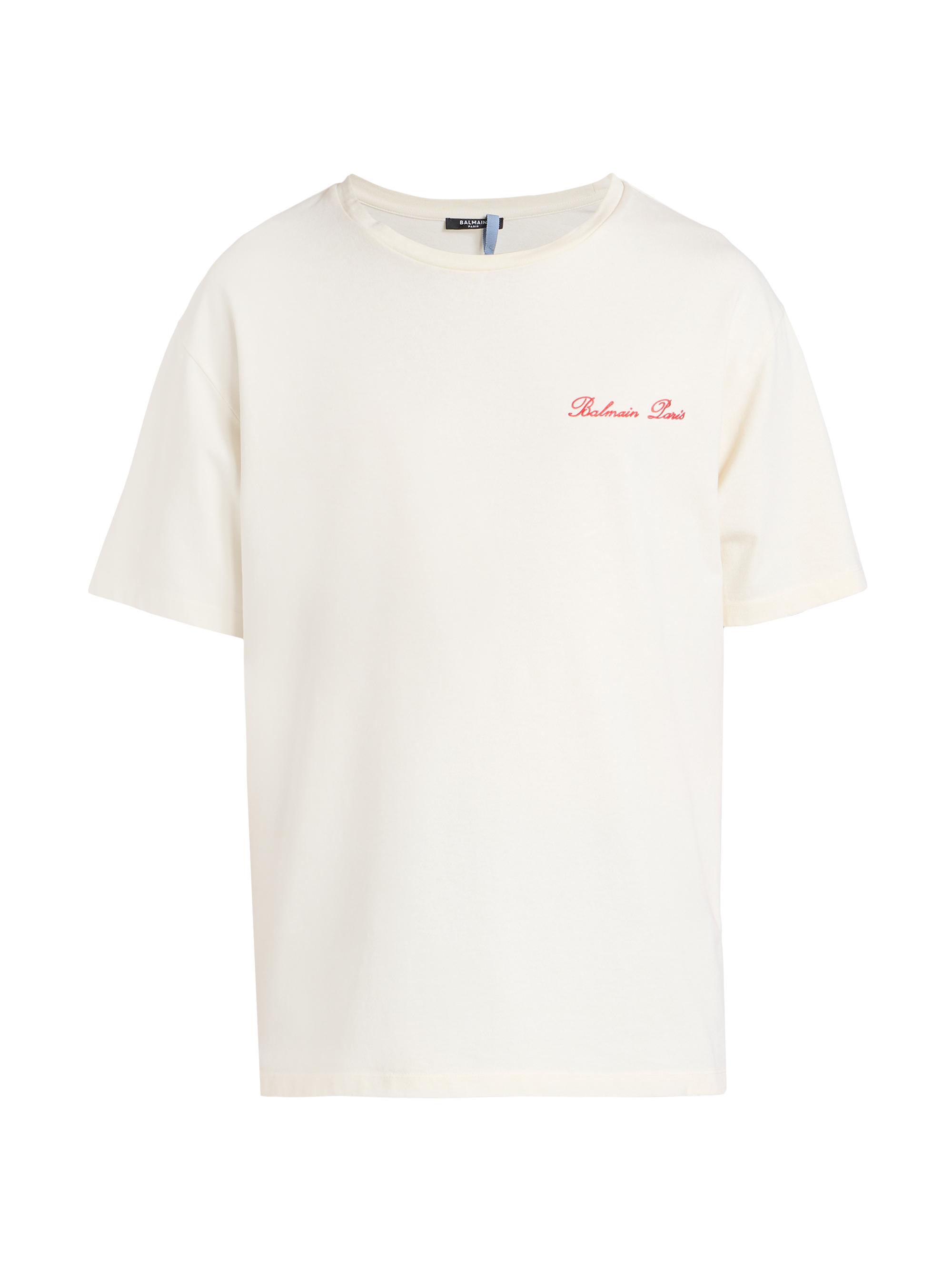 BALMAIＮ HOMME バルマンオム　クラッシュウォッシュ加工Tシャツ 白 BALMAIN HOMME バルマンオム クラッシュウォッシュ加工Tシャツ 白